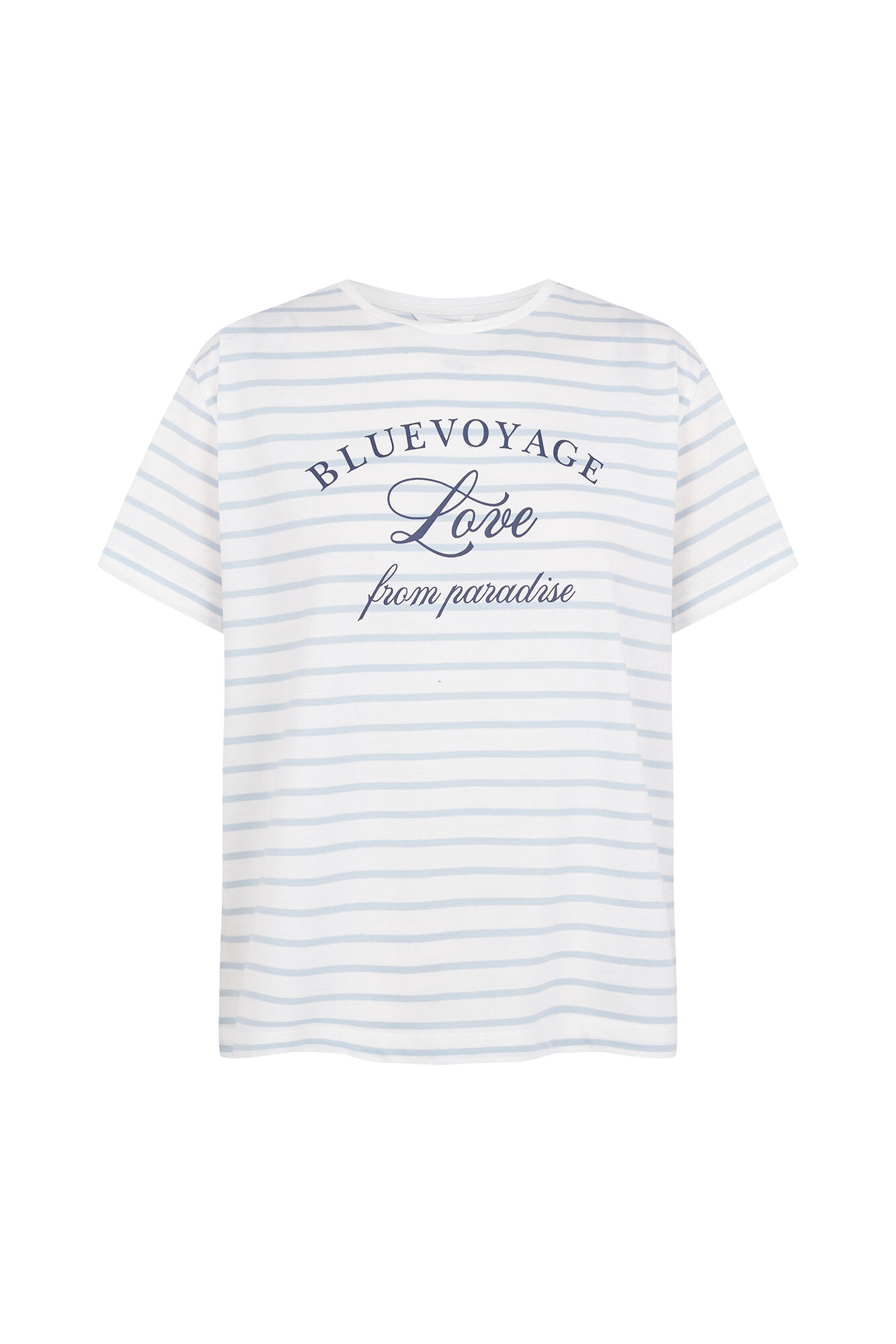 Cortefiel Striped print T-shirt Printed blue