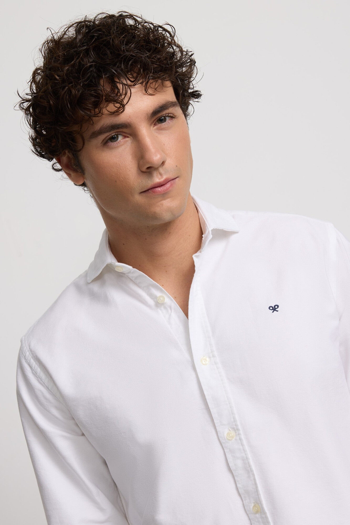 Silbon Camisa esportiva Oxford com corte franzido