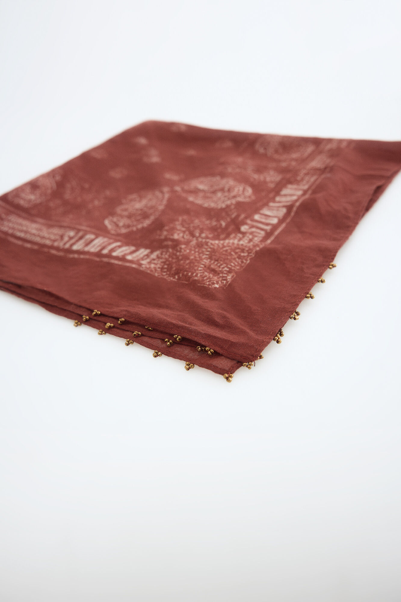 Slowlove Bandana bordada Estampado marr&oacute;n