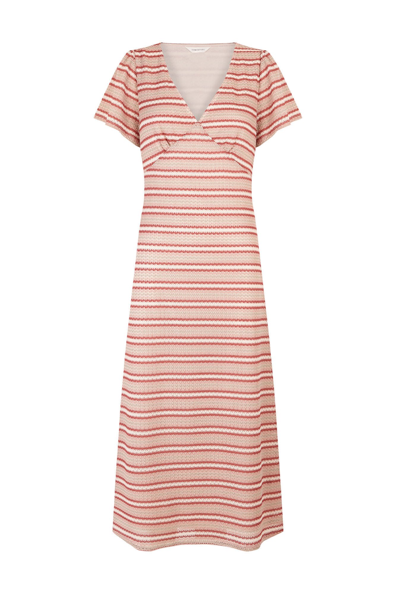 Cortefiel Striped structured dress Multicolour