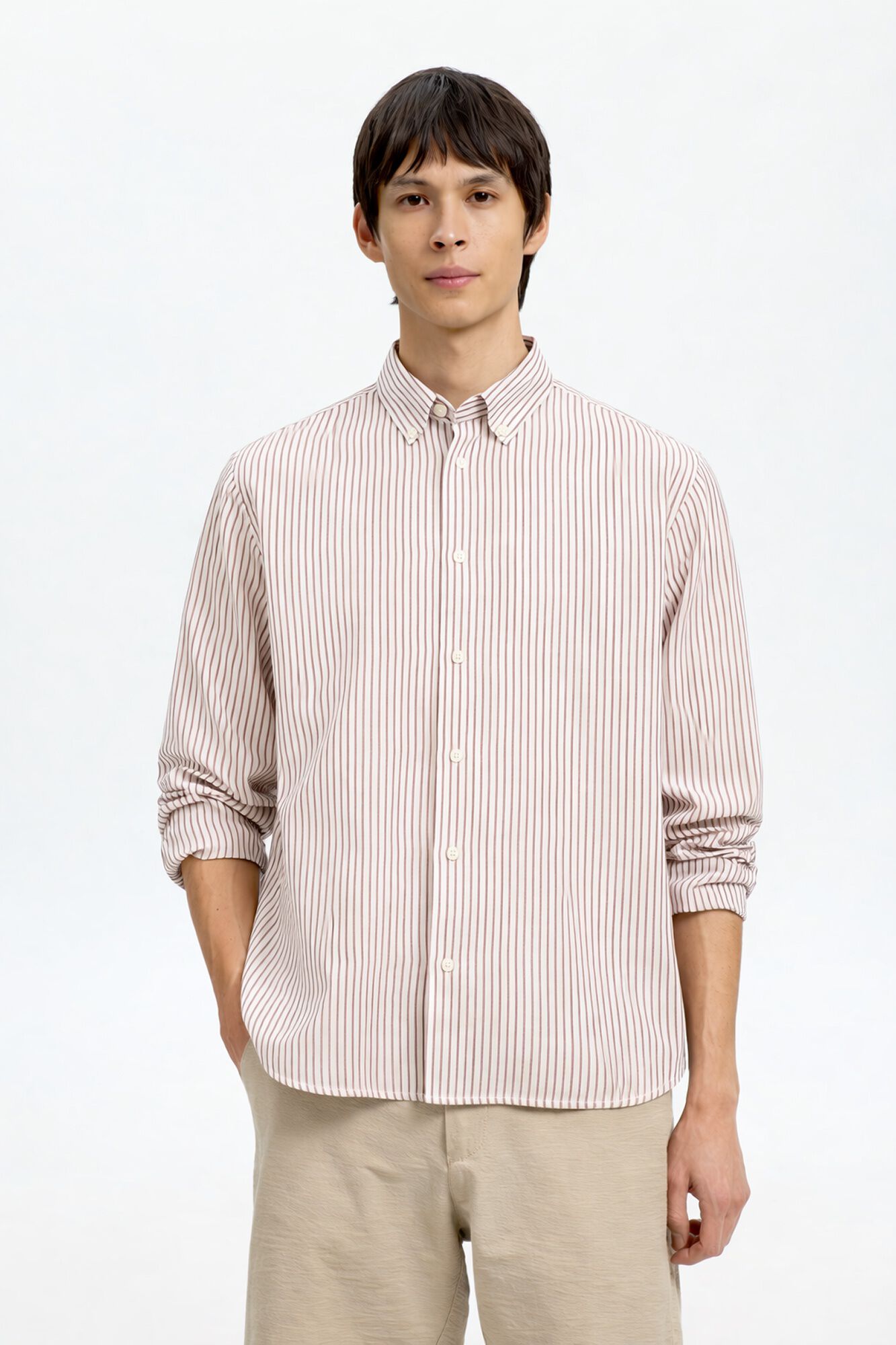 Selected Camisa de manga comprida em linho Branco