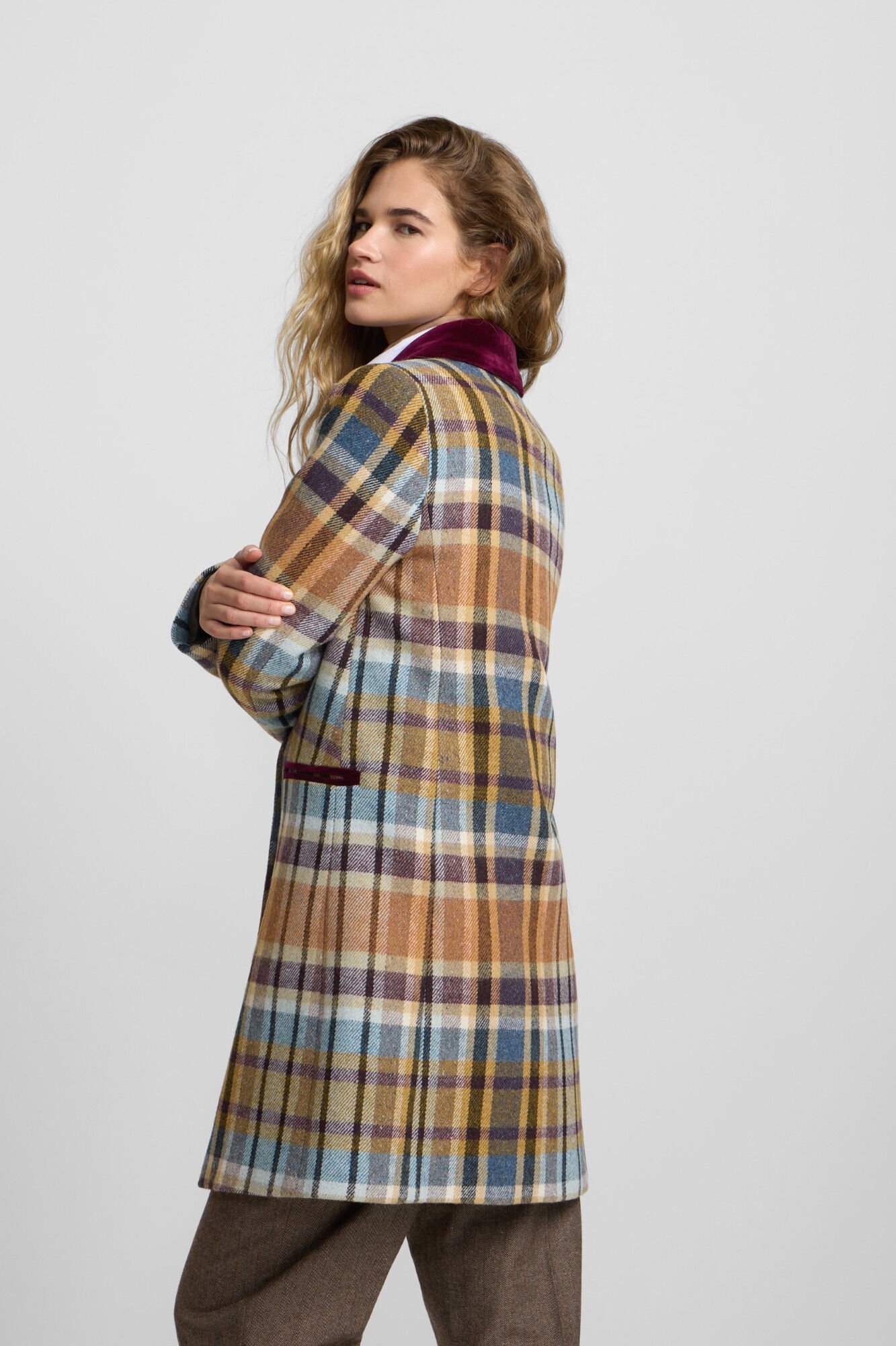 Silbon Casaco sobretudo cruzado Castanho