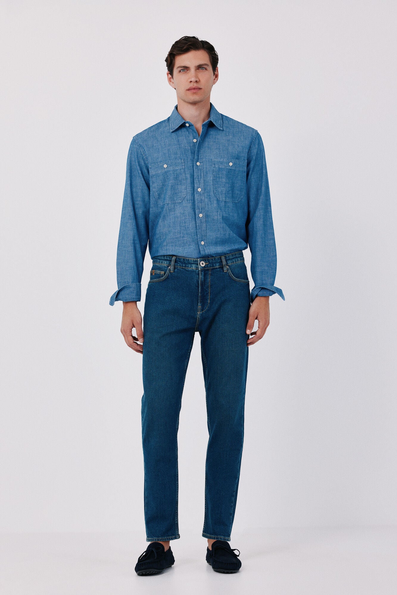 Cortefiel Camisa chambray utility