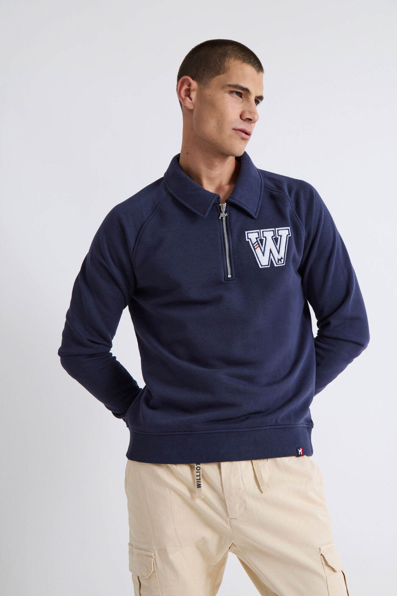 Williot Moletom Polo Azul Marinho com Sweatshirt Azul
