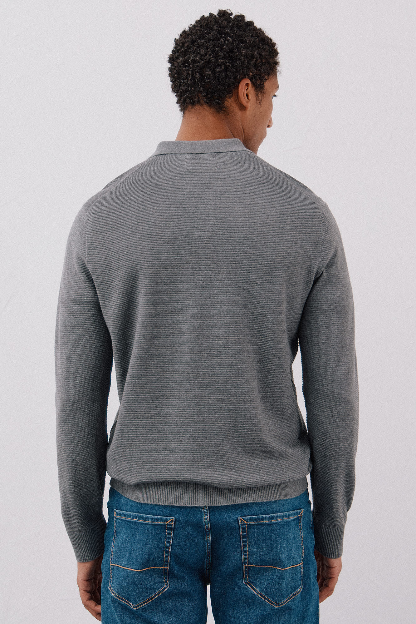 Cortefiel Fine knit jumper Grey