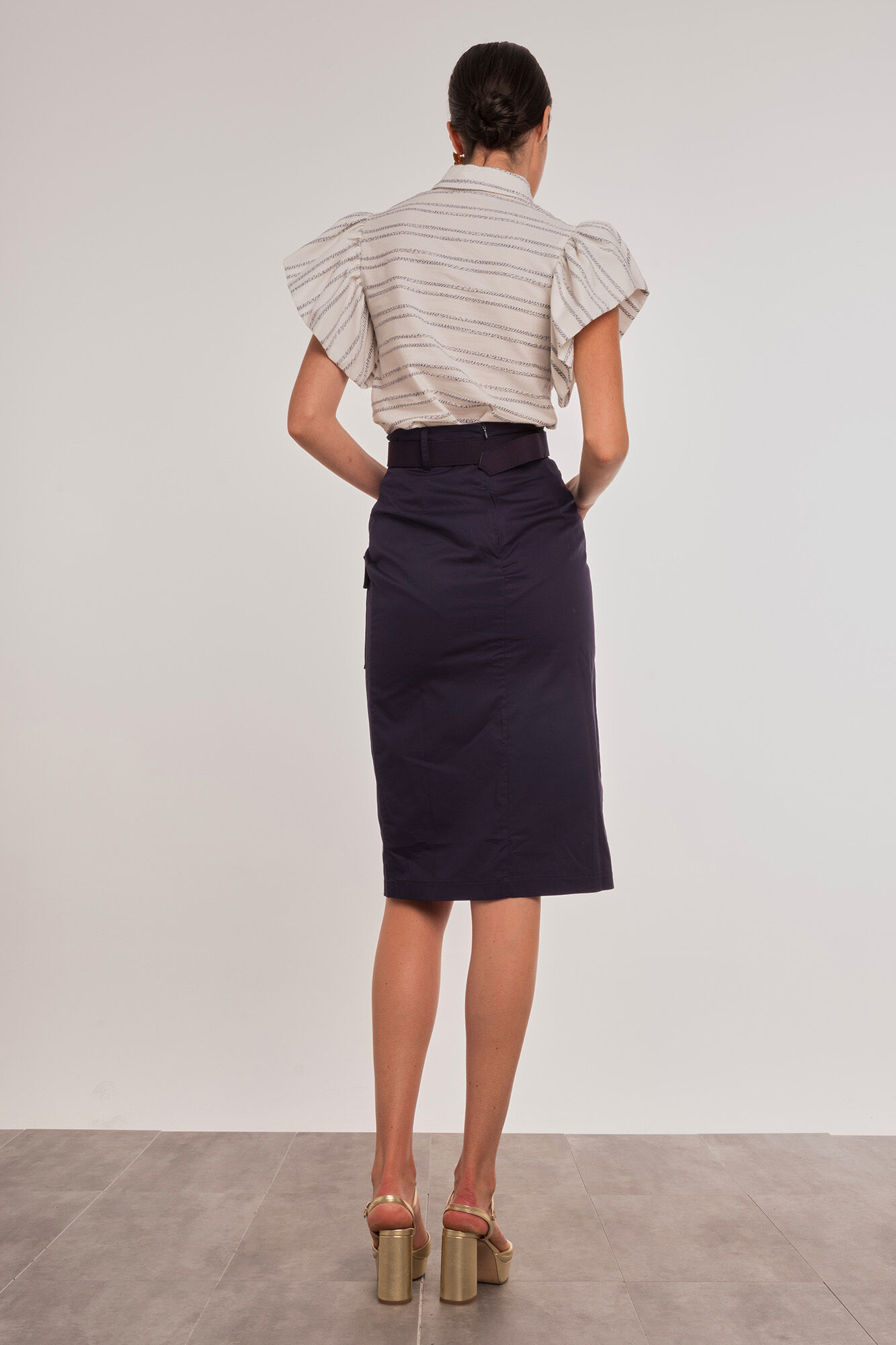 Dolores Promesas Cargo pocket midi skirt Navy