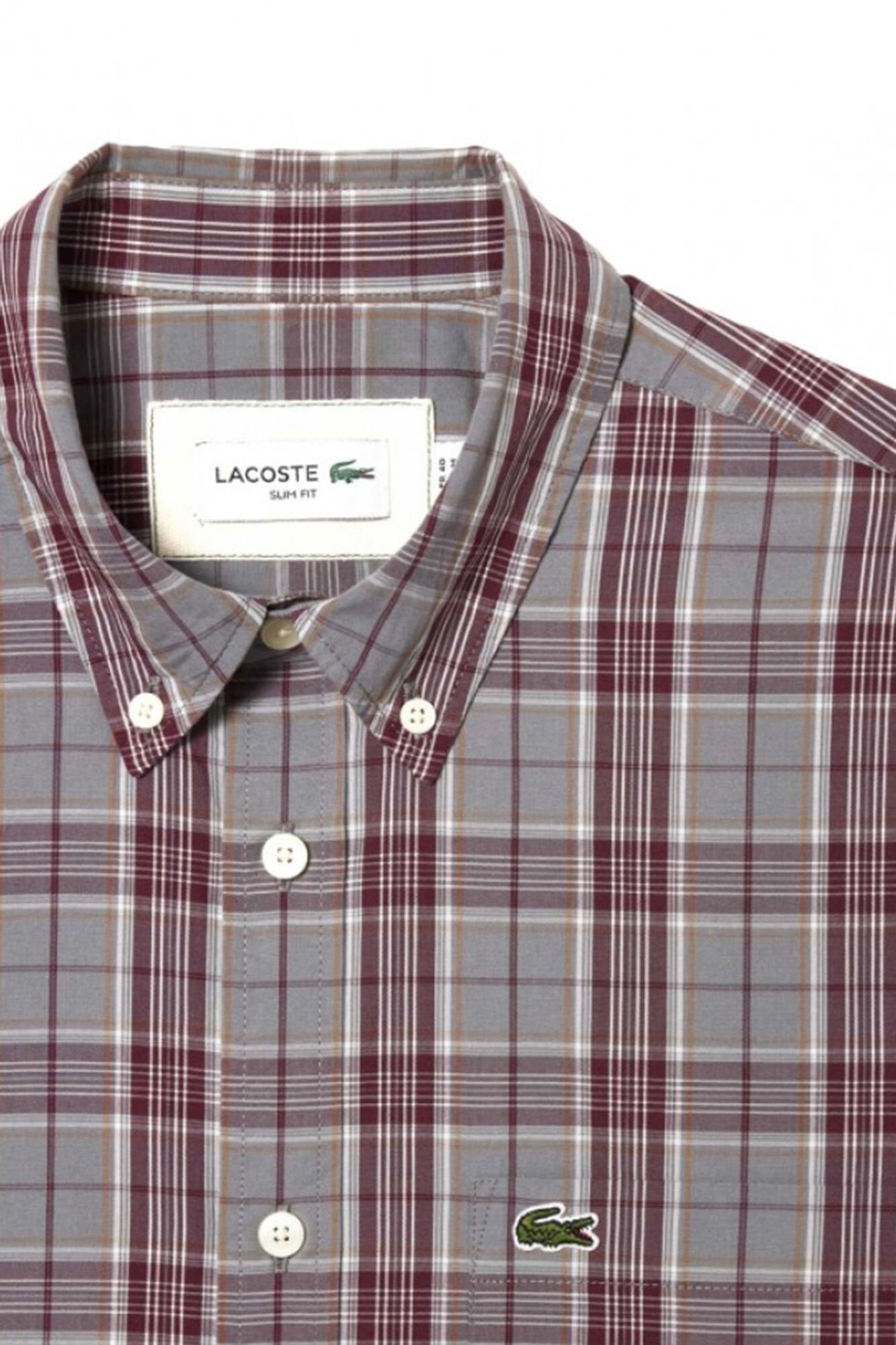 Lacoste Camisa stretch estampada xadrez para homem