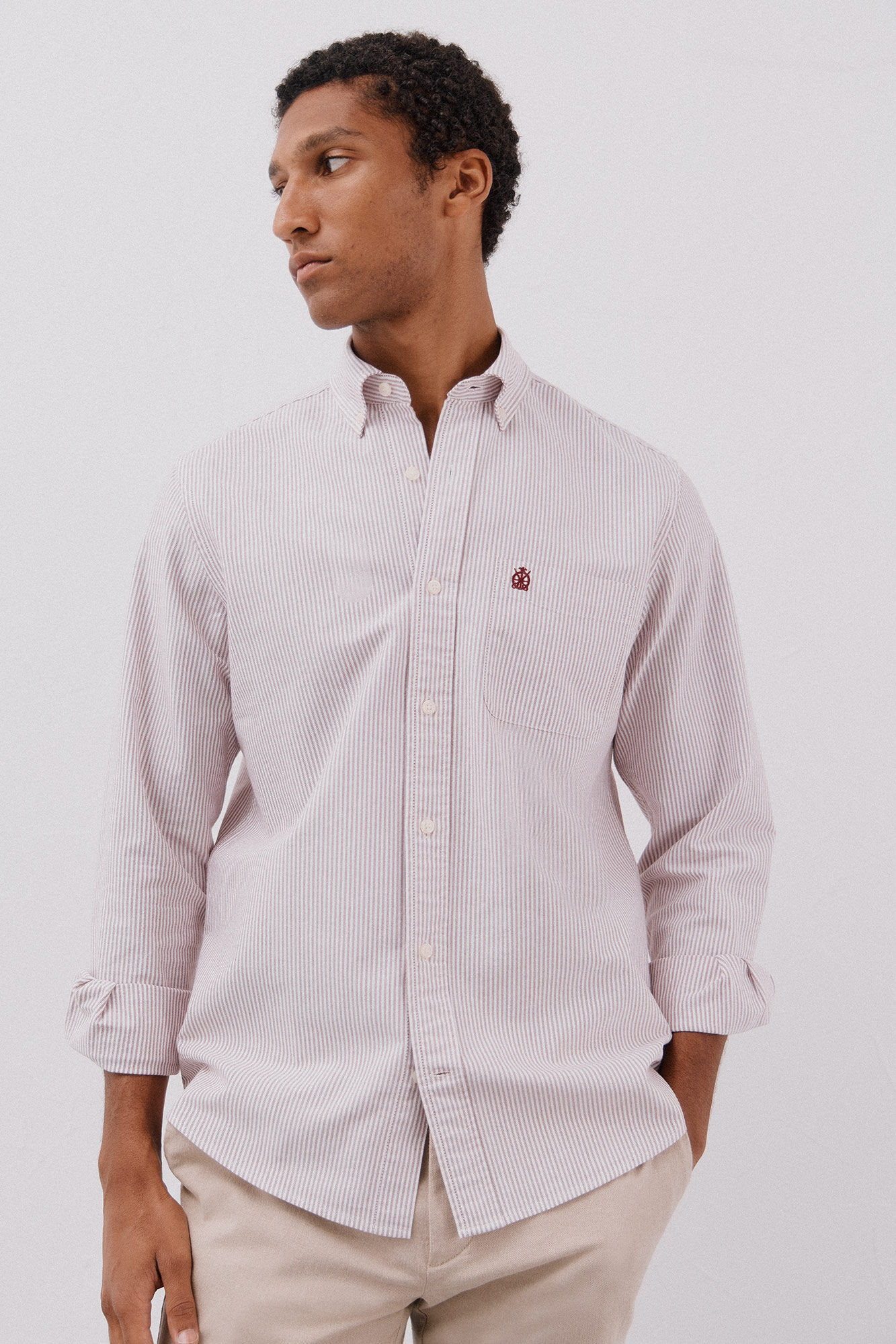 Cortefiel Camisa oxford listrada com vela