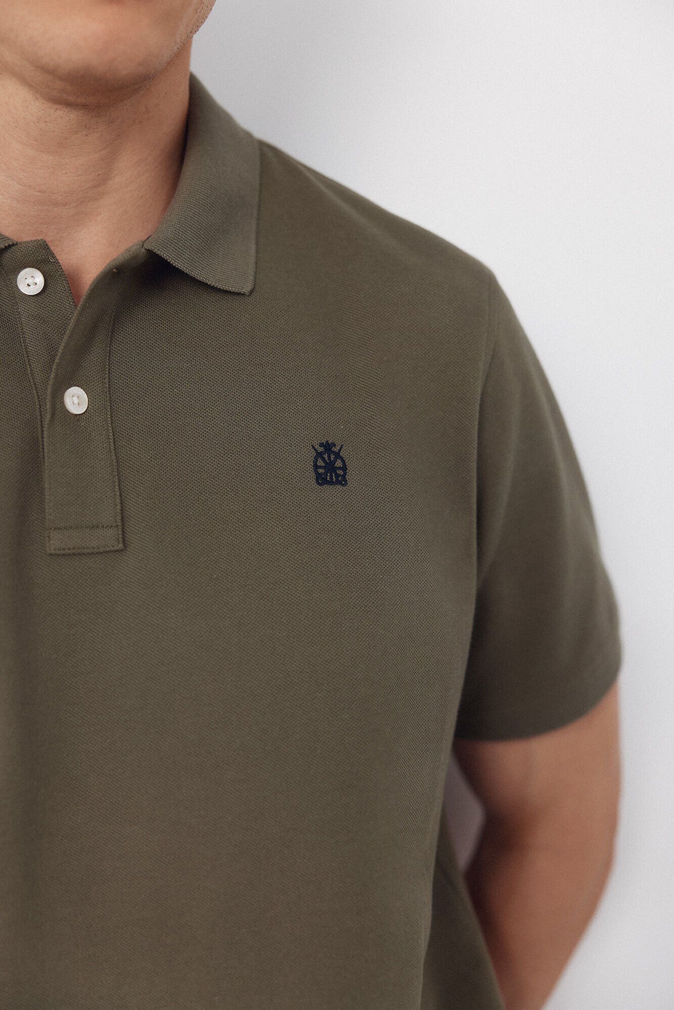 Cortefiel Polo b&aacute;sico piqu&eacute; Verde
