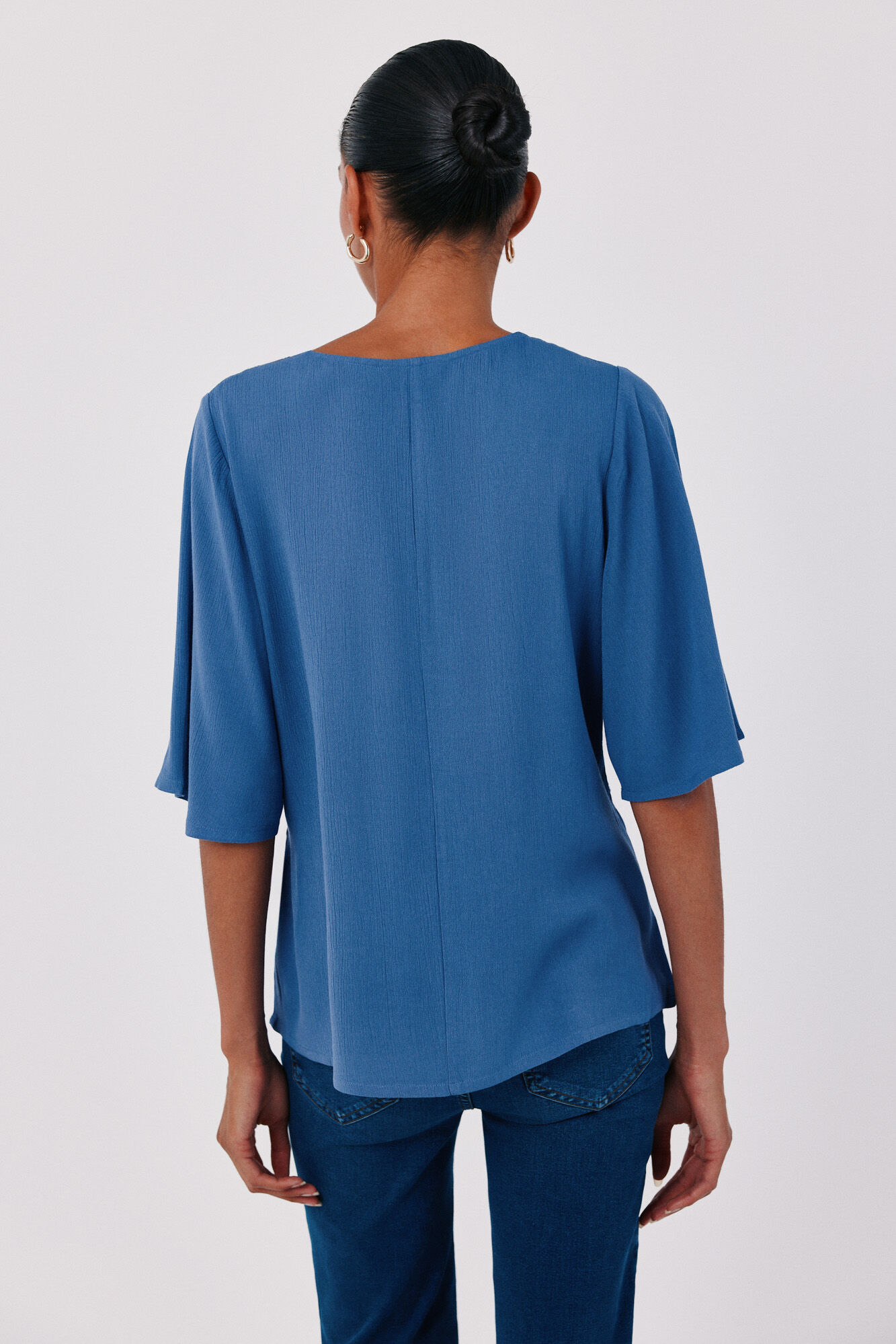 Cortefiel Blusa de renda Azul
