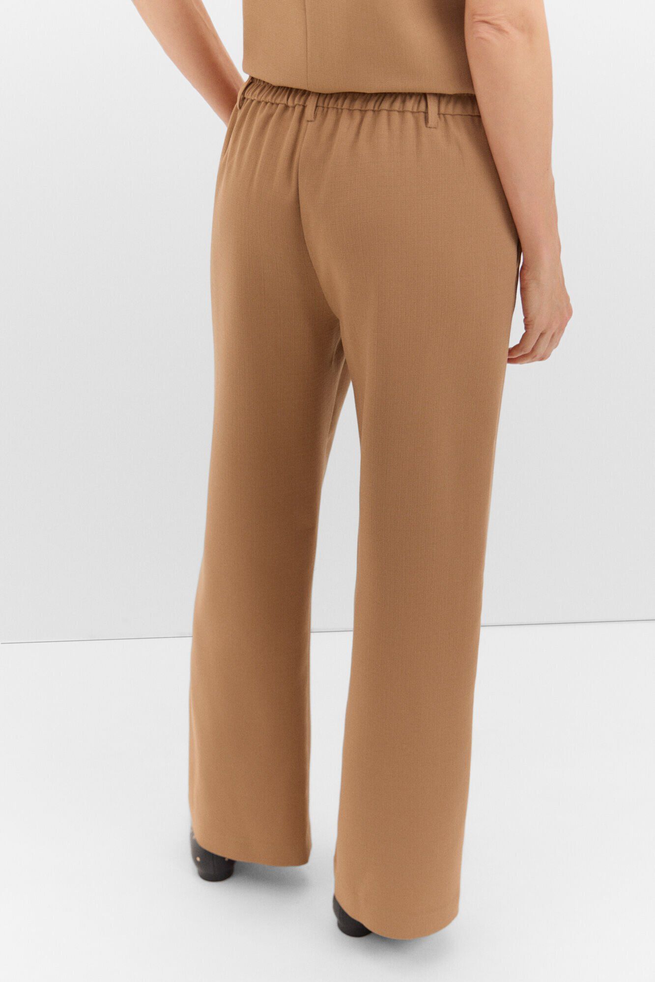 Cortefiel Pantal&oacute;n vestir ancho Marr&oacute;n oscuro