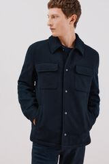 Cortefiel Wool overshirt Navy