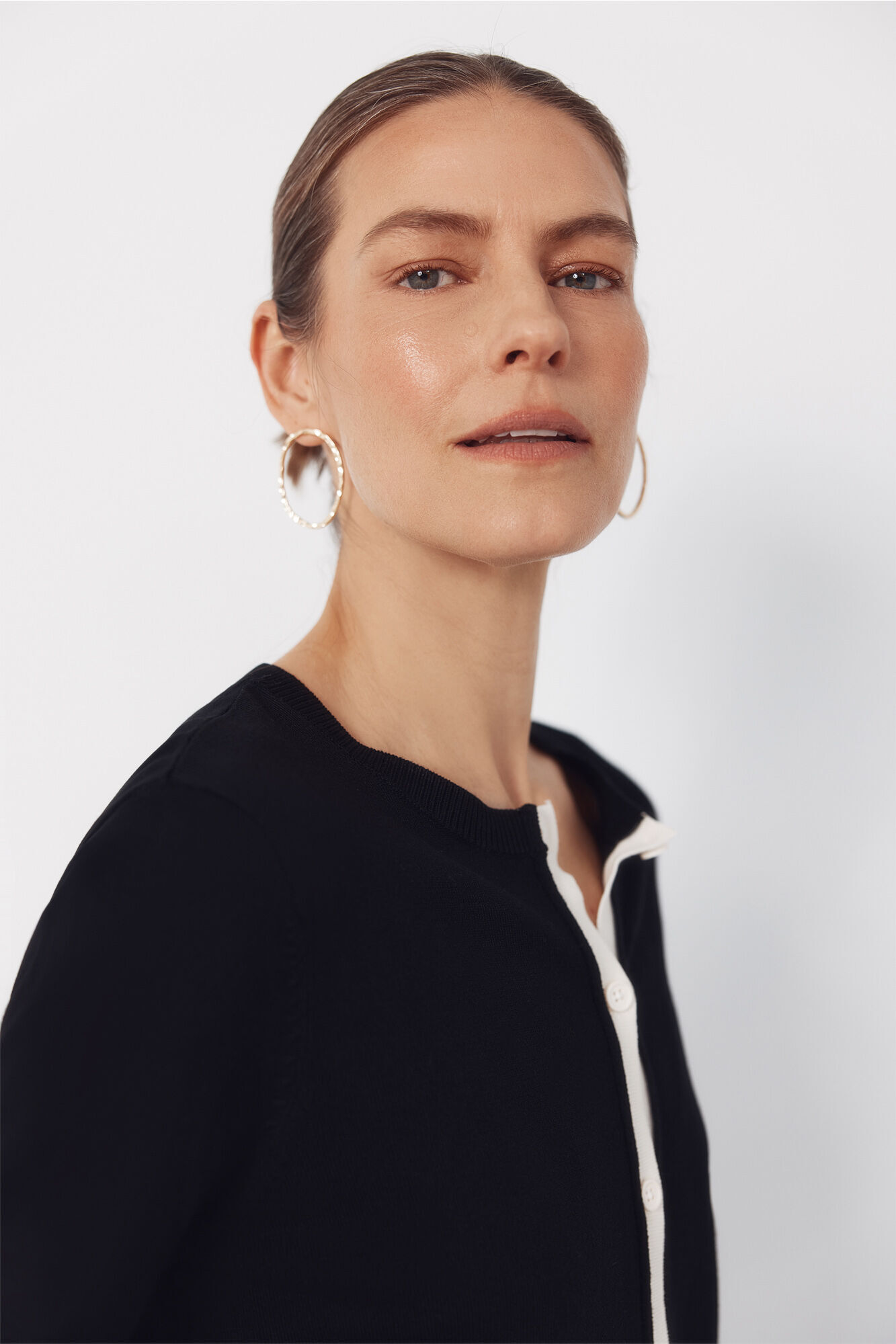 Cortefiel Jersey-knit contrast jacket Black