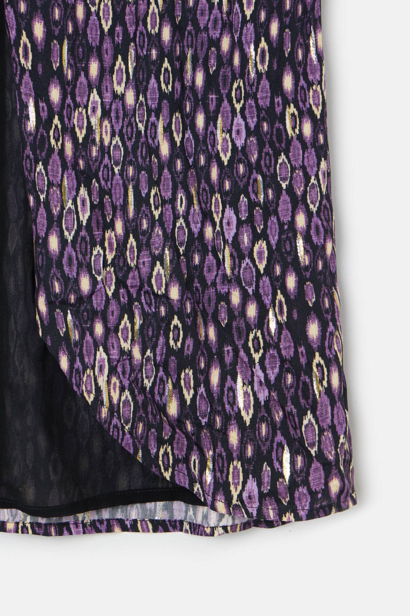 Silbon Saia midi com estampado ikat e abertura Roxo