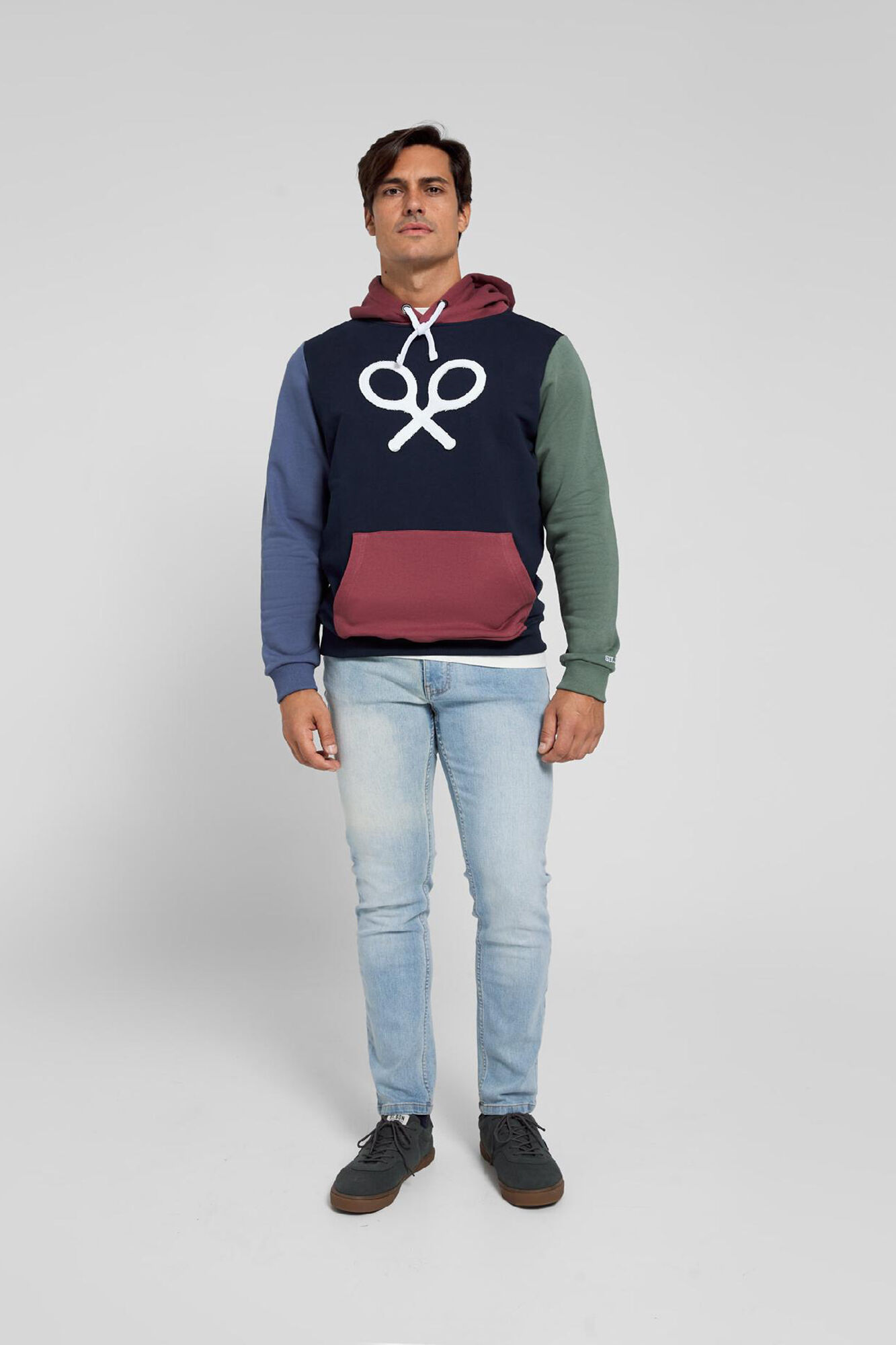 Silbon Sudadera capucha burdeos fantas&iacute;a marino Azul marino