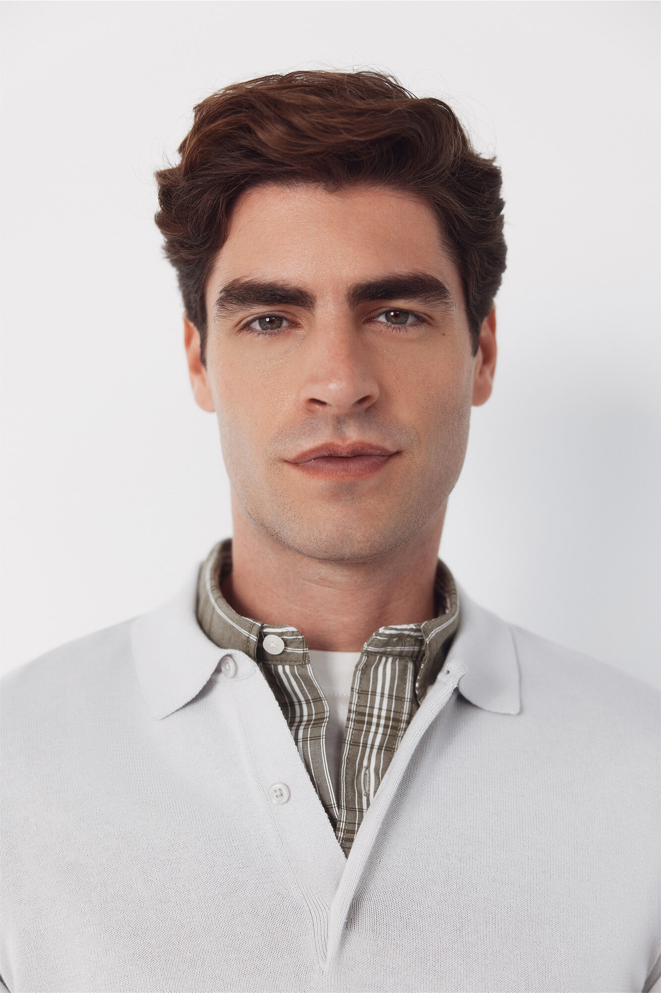 Cortefiel Long sleeve sleeve cotton polo shirt jersey Grey