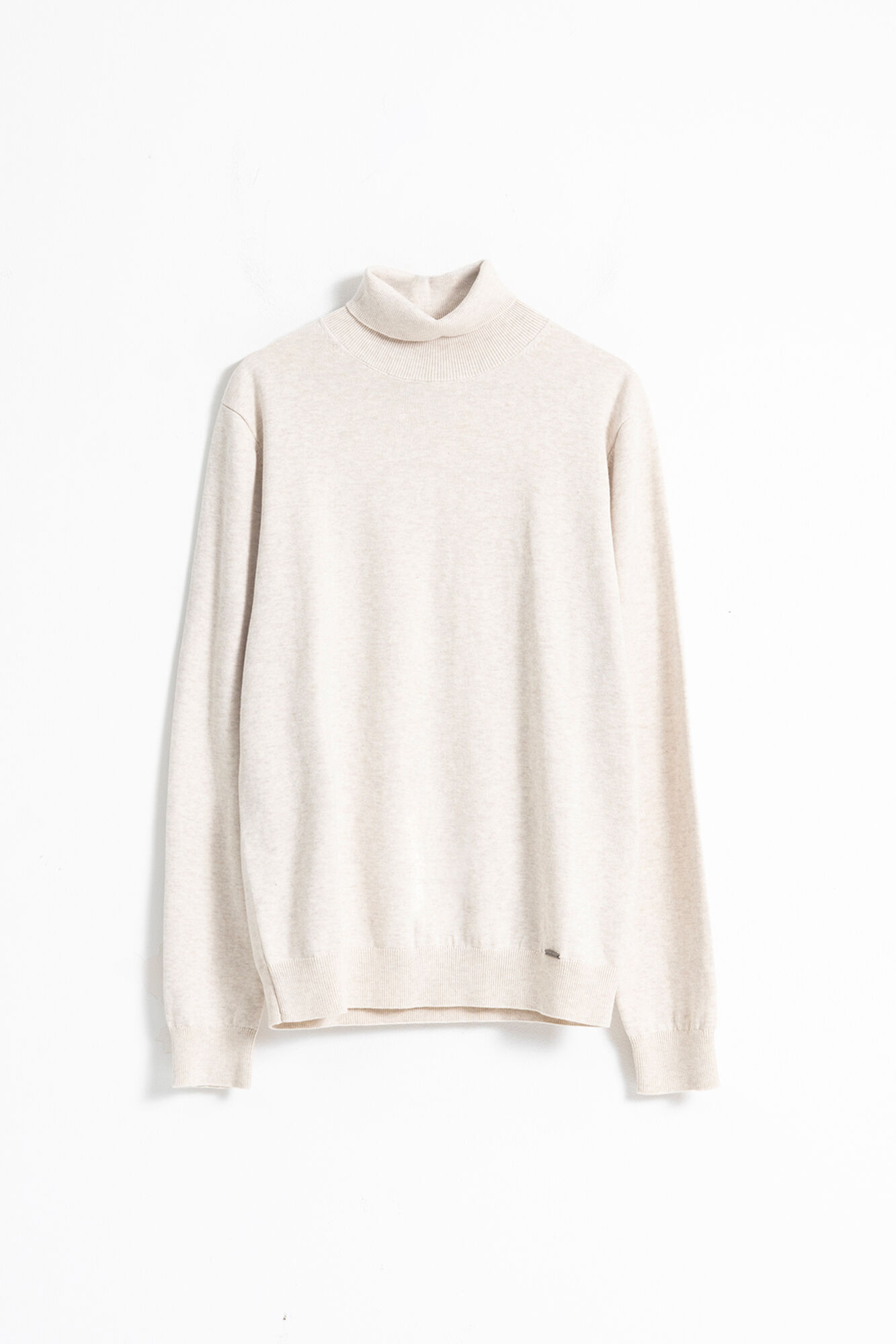 PuroEGO Camisola gola alta algod&atilde;o Ecru