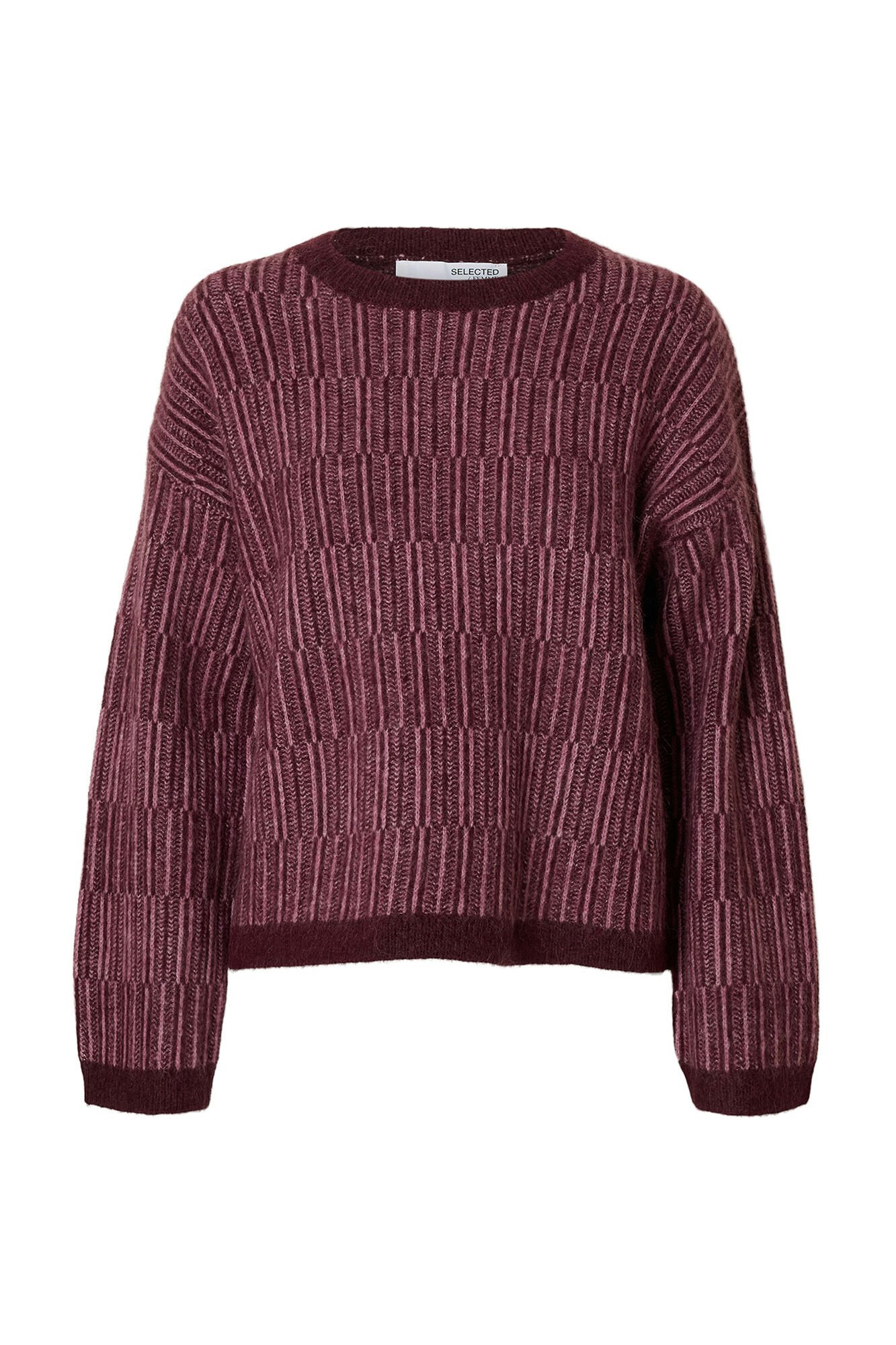 Selected Camisola de gola caixa de alpaca e l&atilde; Roxo