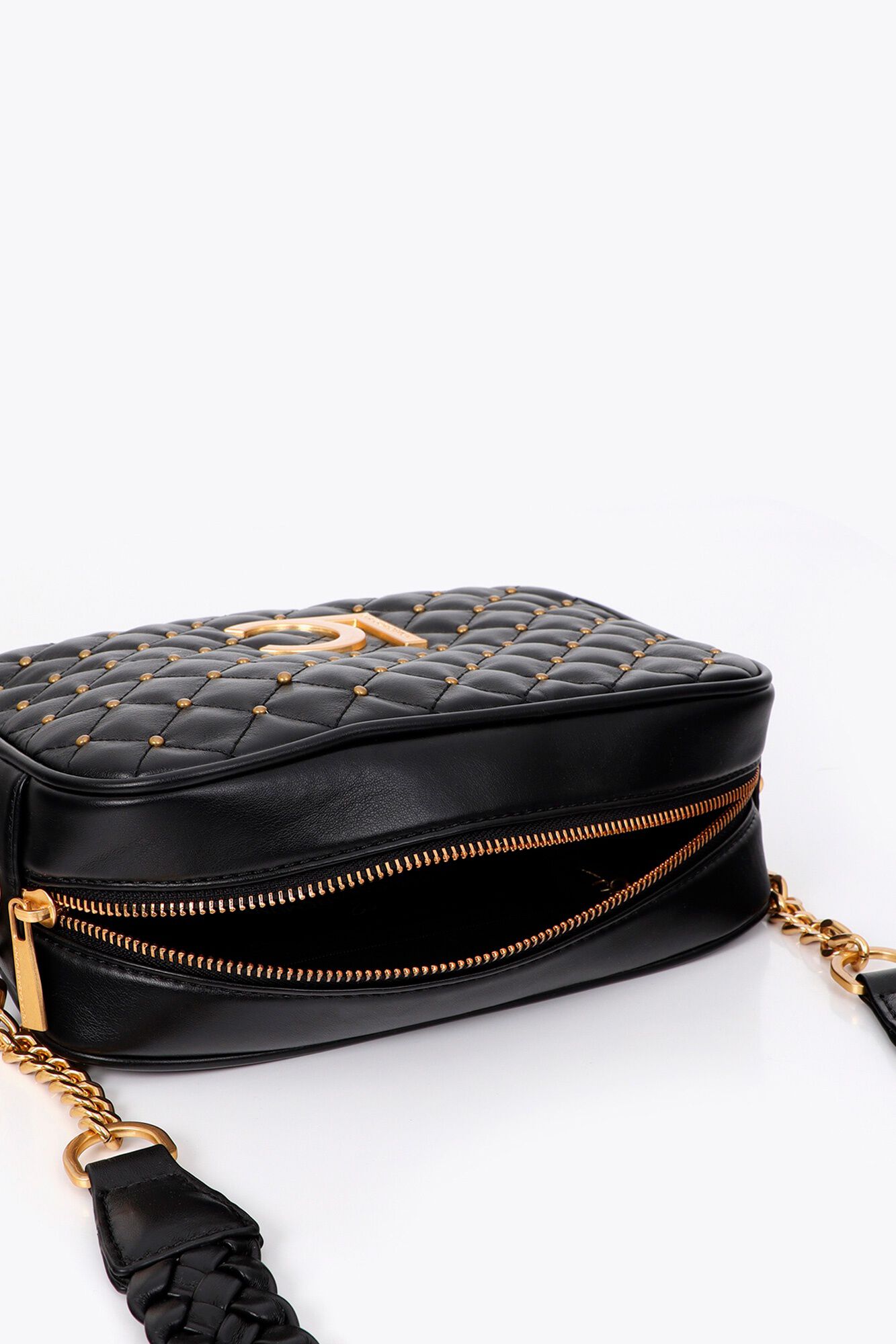 Lola Casademunt Bolsa a tiracolo acolchoada com mini tachas Preto