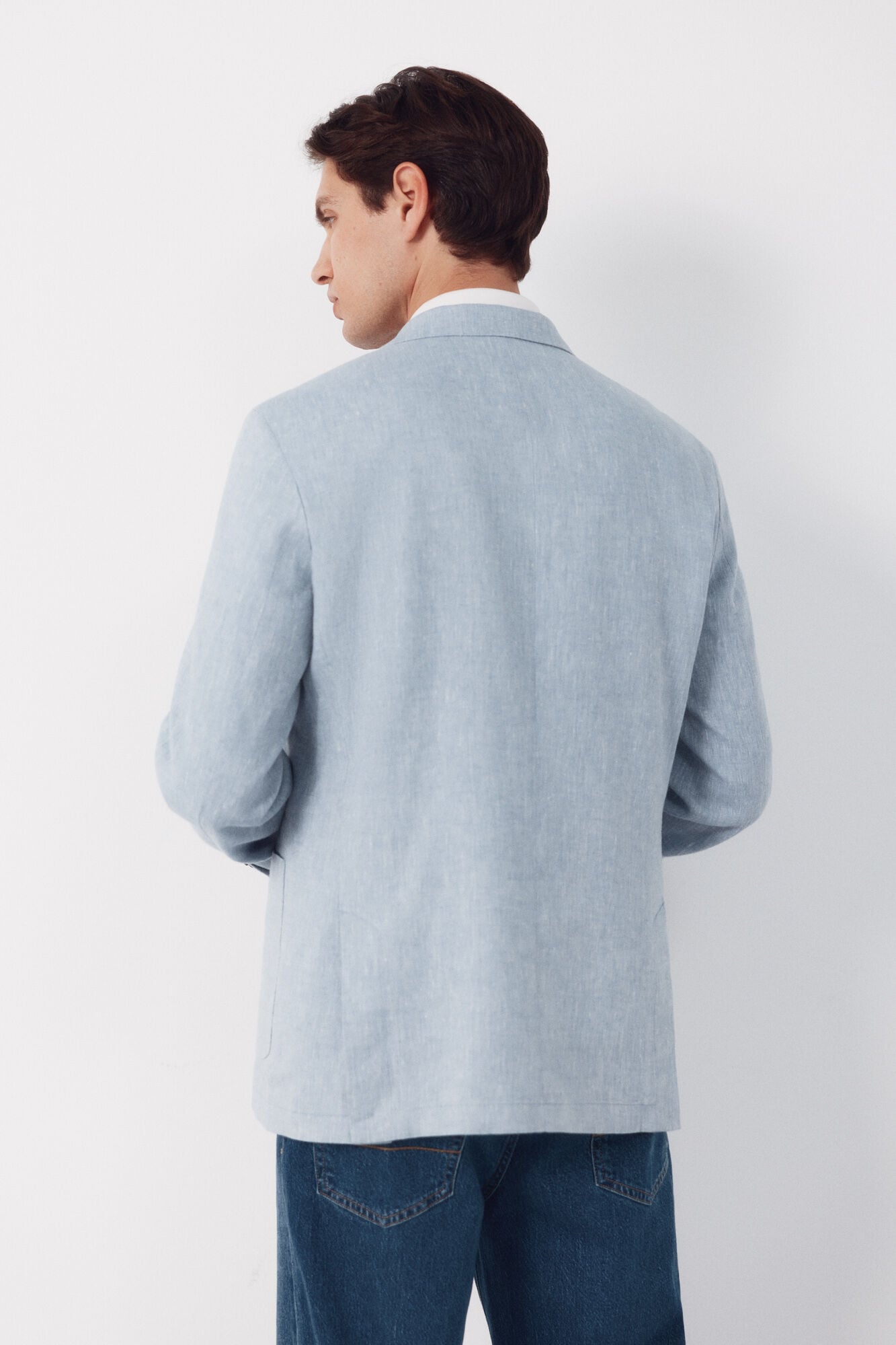 Cortefiel Linen blazer Blue