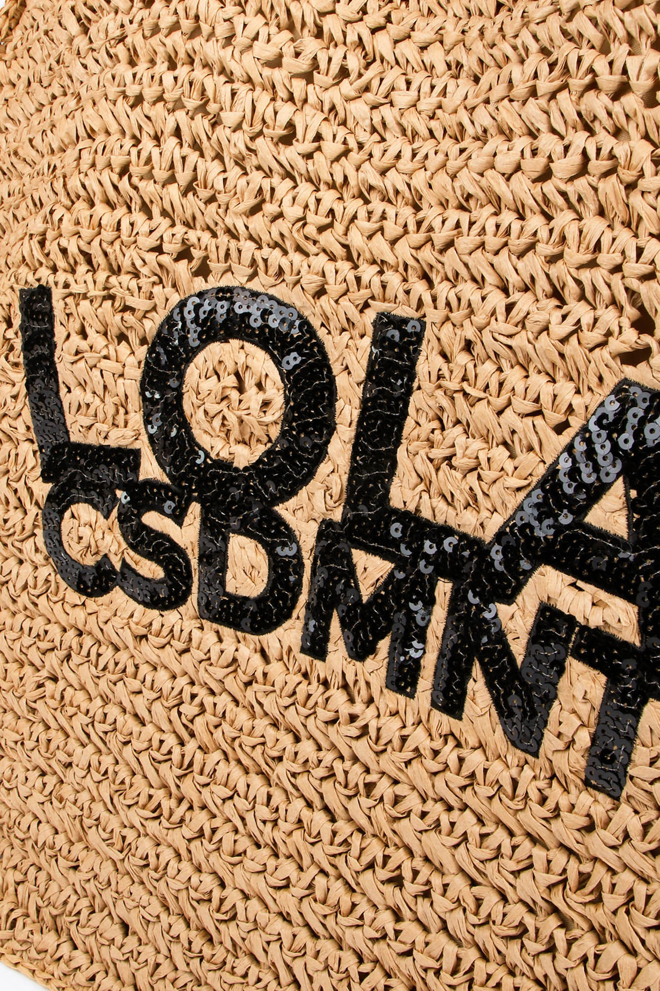 Lola Casademunt Bolsa efeito r&aacute;fia com logo brilhante Castanho