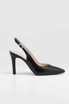 Cortefiel Zapato de salón destalonado en negro Negro