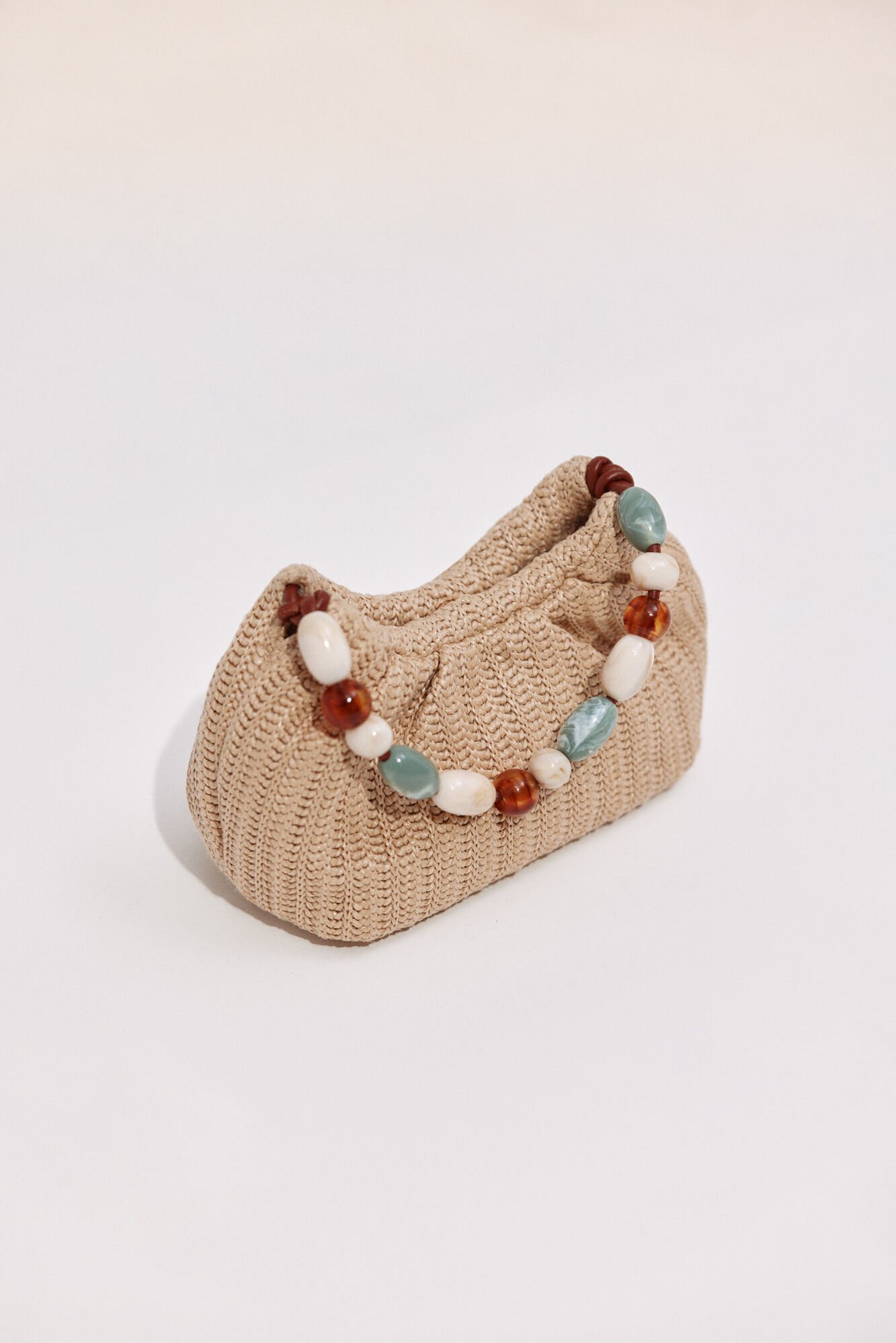 Cortefiel Raffia bag with fancy handle