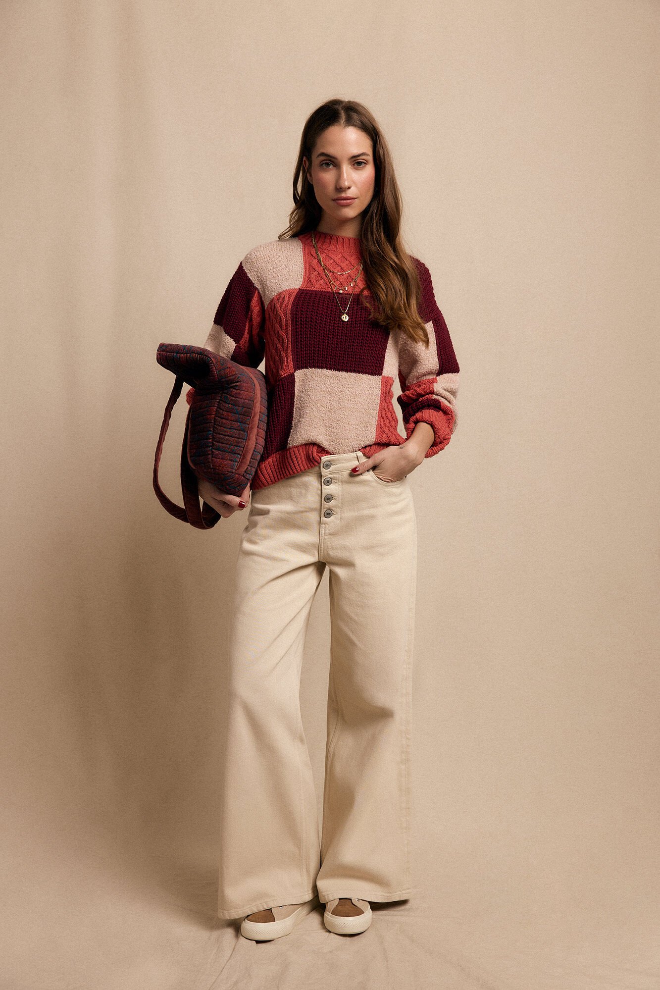 Slowlove Chaleco patchwork multicolor Vermelho