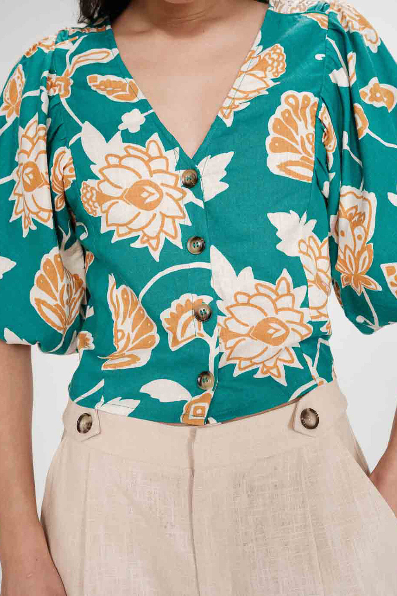 Grace & Mila Top floral corto Vahe