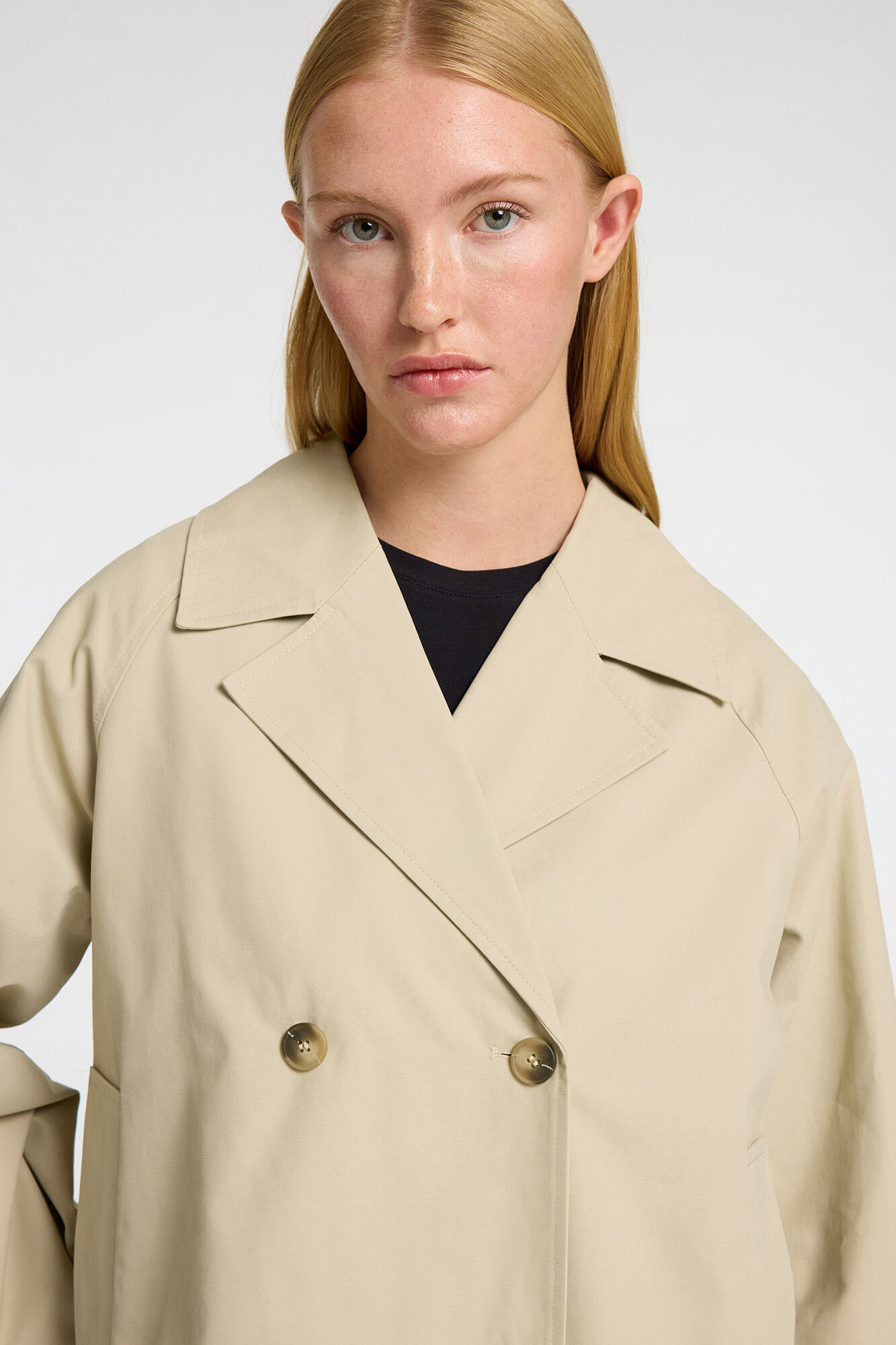 Selected Gabardine curto 100% algod&atilde;o Tostado