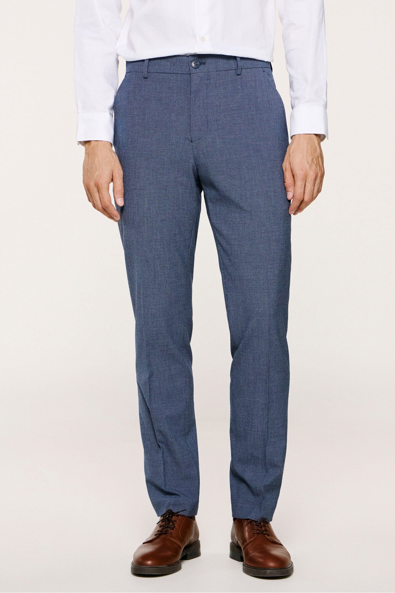 Selected Pantal&oacute;n de traje Slim Fit confeccionado con materiales reciclados. Azul