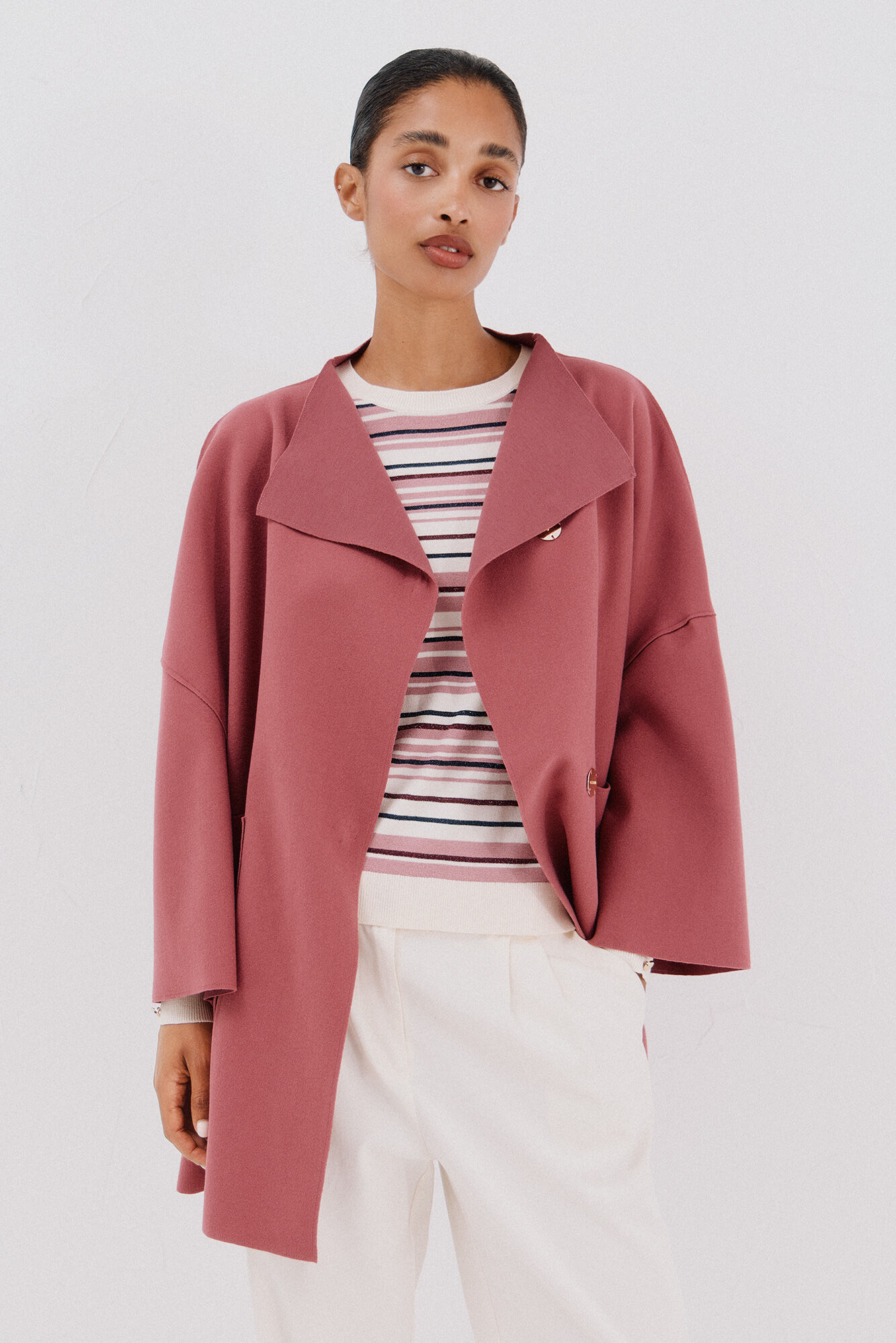 Cortefiel Abrigo capa con tejido ligero