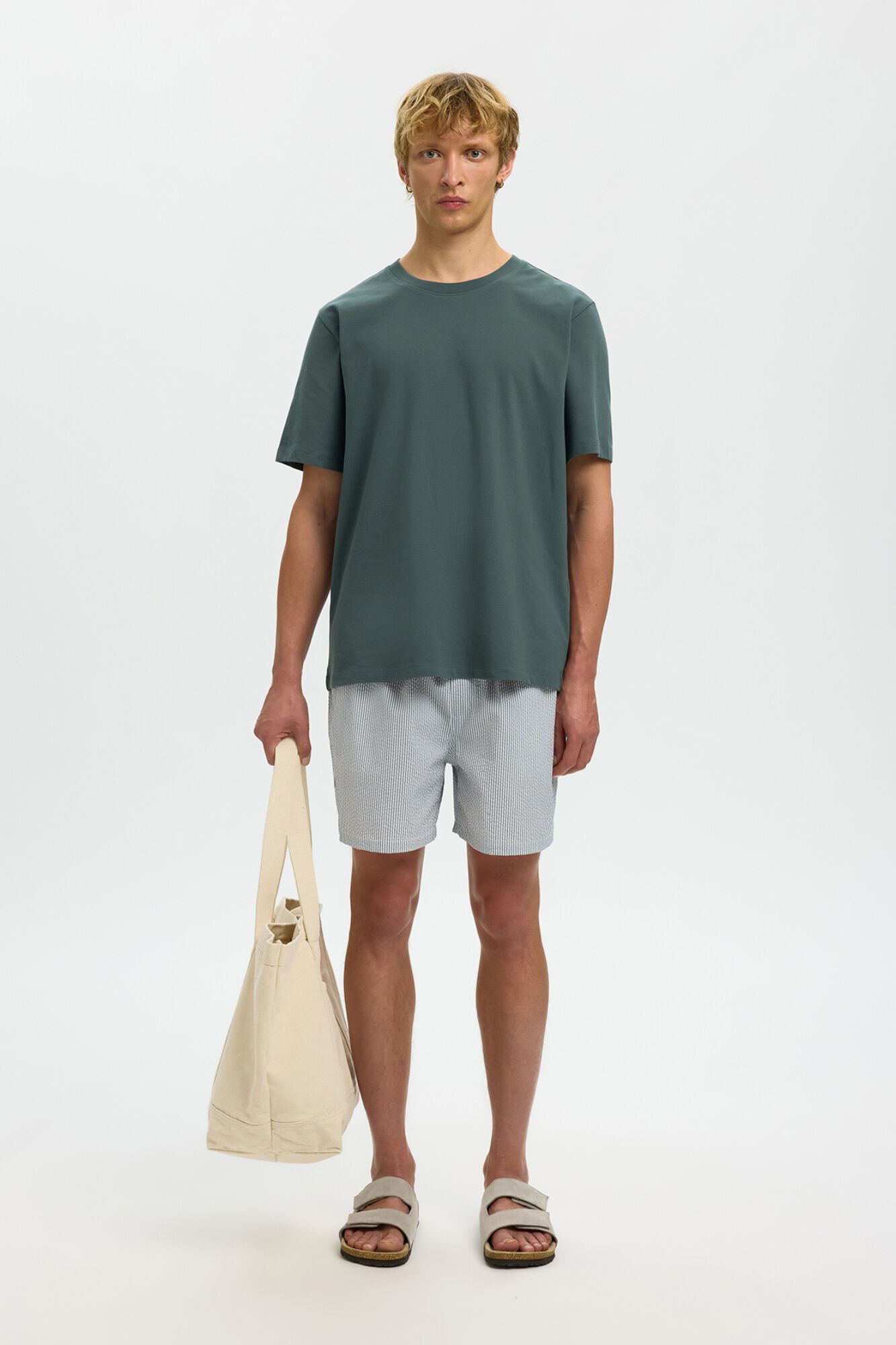 Selected Camiseta manga corta b&aacute;sica