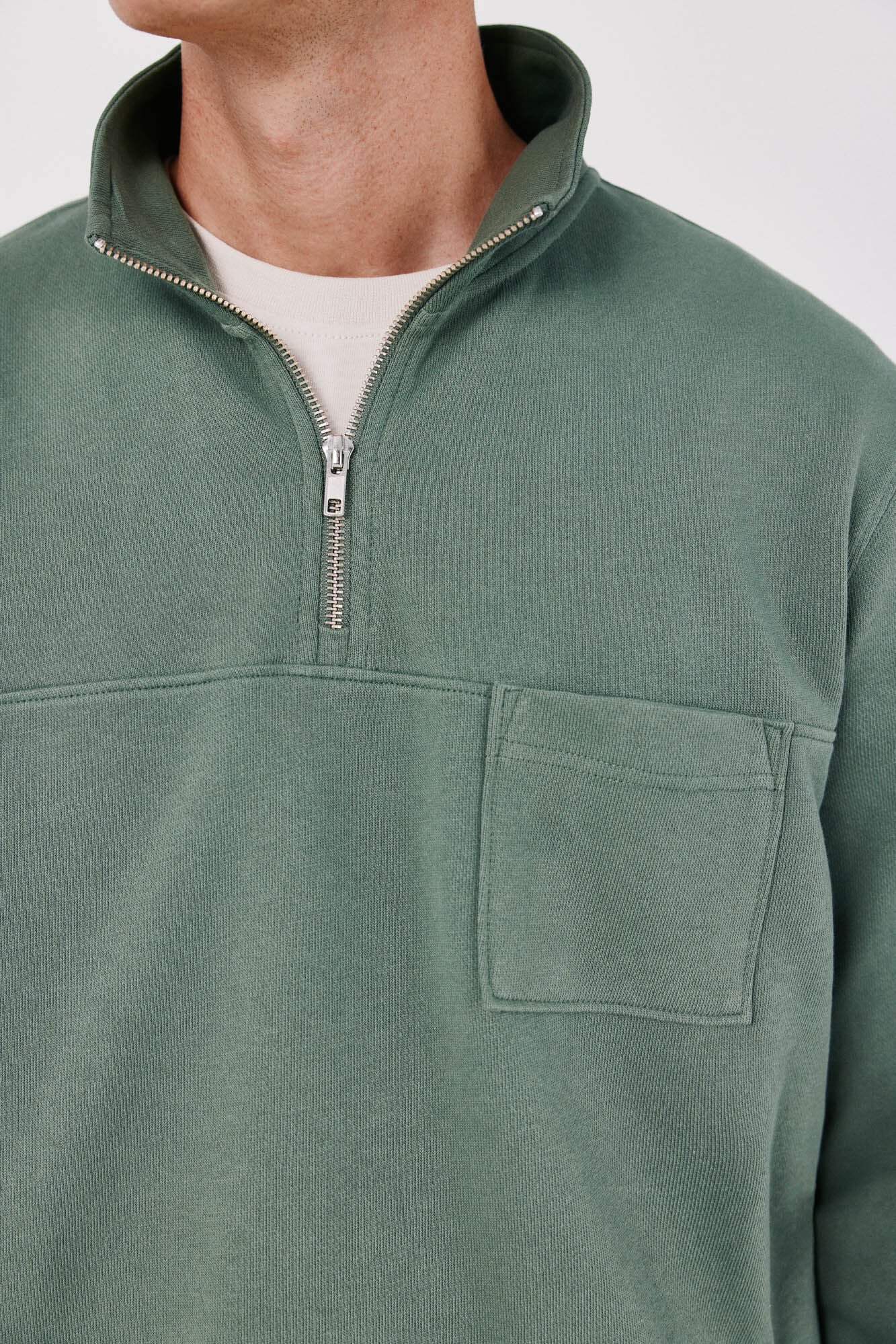 Cortefiel Zip neck sweatshirt Kaki