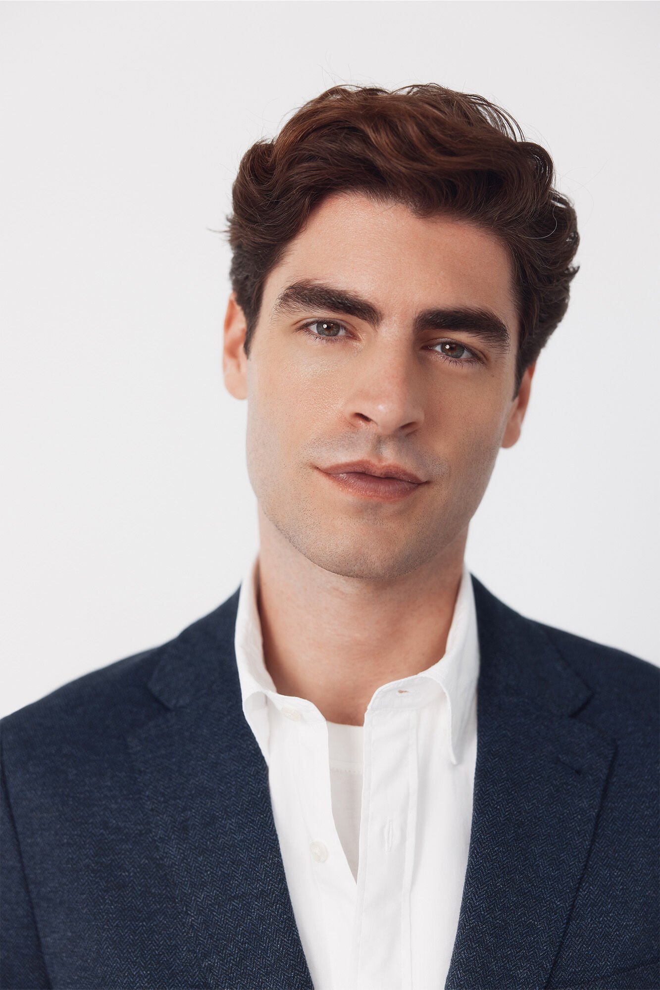 Cortefiel Estrutura de malha americana Azul