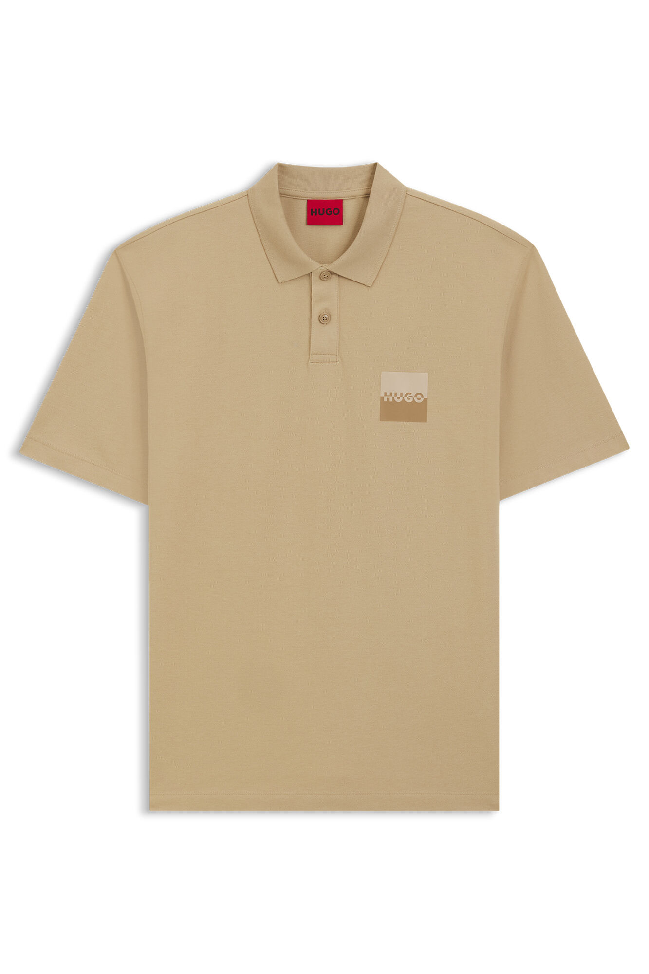 HUGO Polo de manga curta Tostado