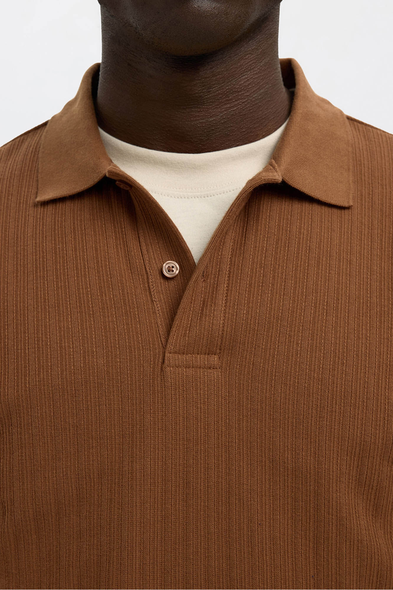 Selected Polo Rib de manga corta Regular Fit.