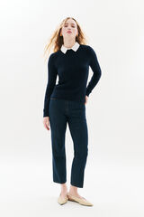 Caroll Jersey cuello camisa Azul marino