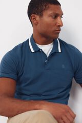 Cortefiel Polo com estrutura e gola fantasia Azul