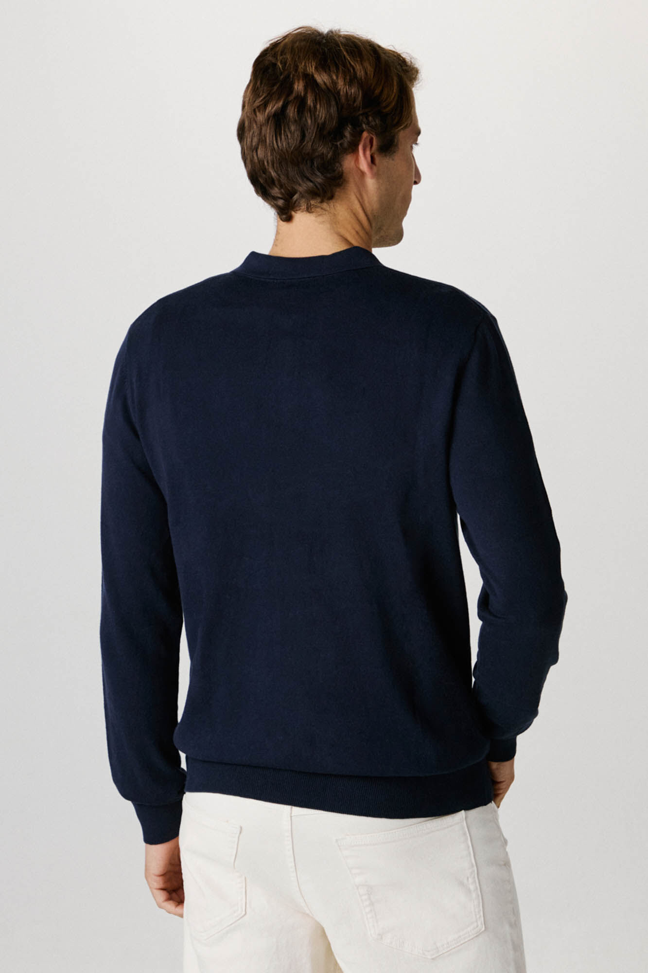 Selected Jersey polo media cremallera 100% algod&oacute;n. Azul marino