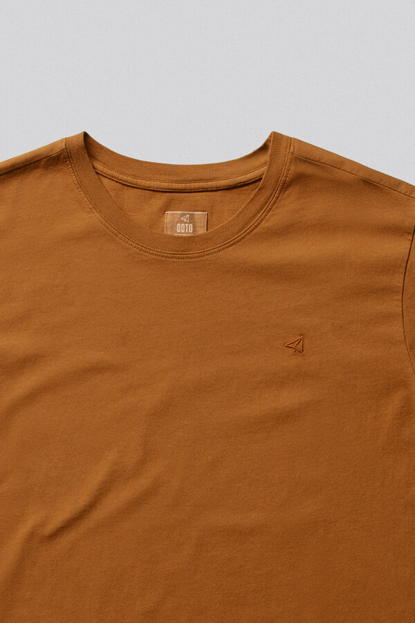 Cortefiel Washed cotton T-shirt Gold