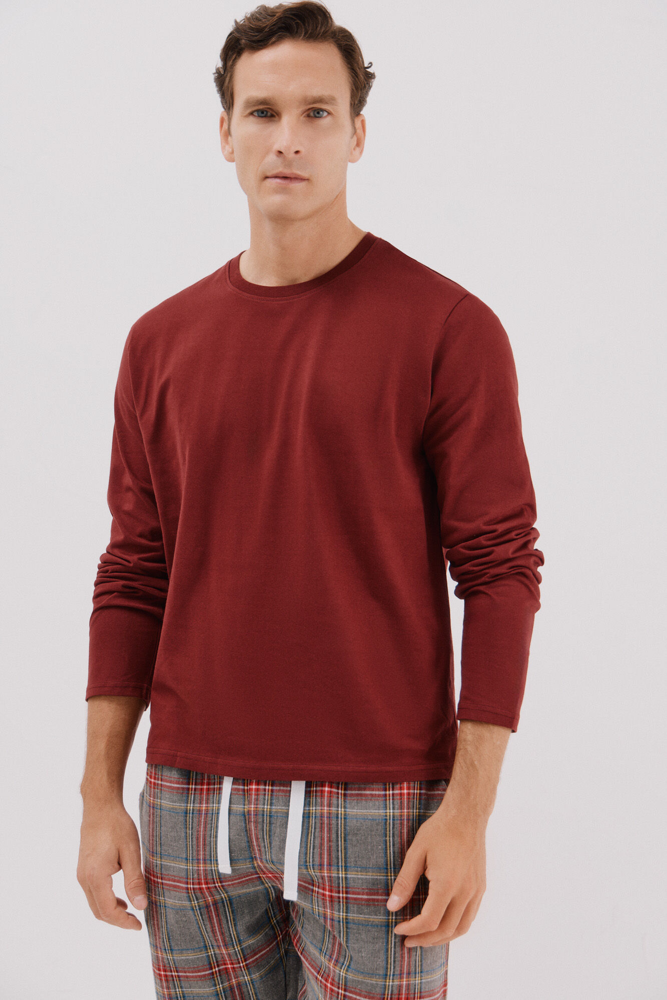 Cortefiel Set de pijama punto y tela