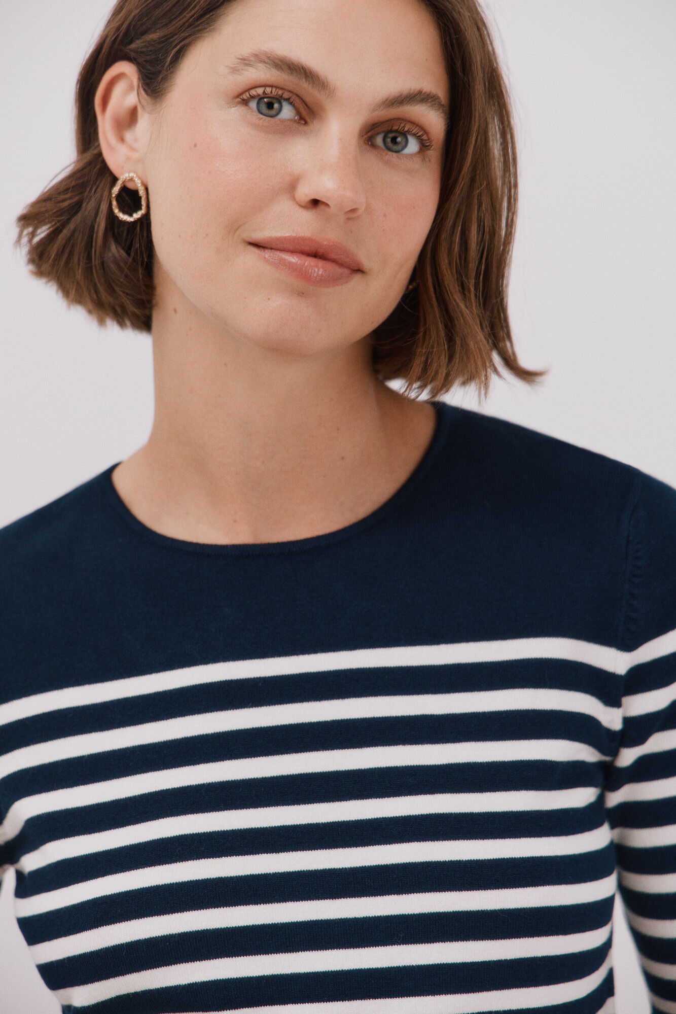 Cortefiel Short-sleeved jumper Navy