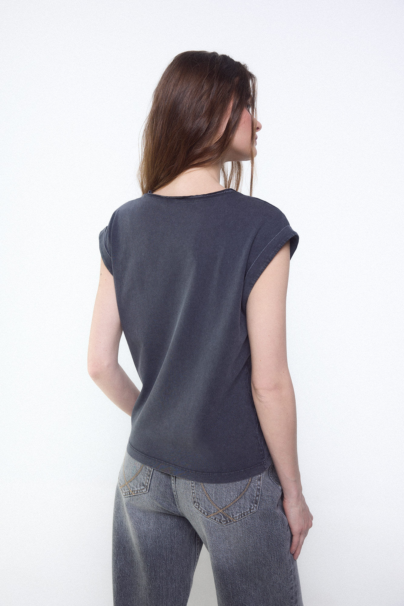 Slowlove Camiseta tachas Gris