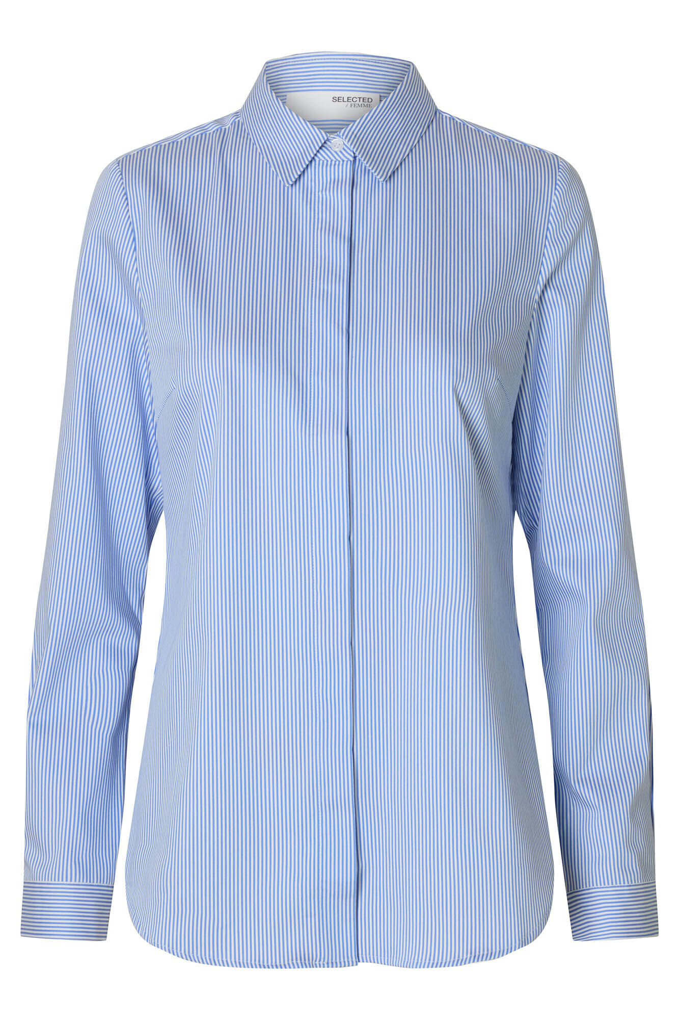 Selected Camisa Slim Fit confeccionada con algod&oacute;n org&aacute;nico Azul