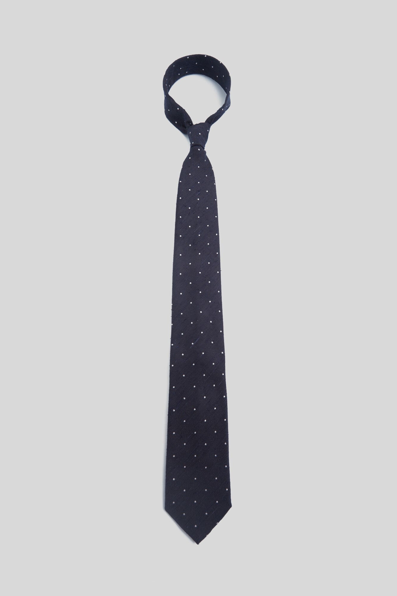 Silbon Navy blue marl polka dot tie Navy