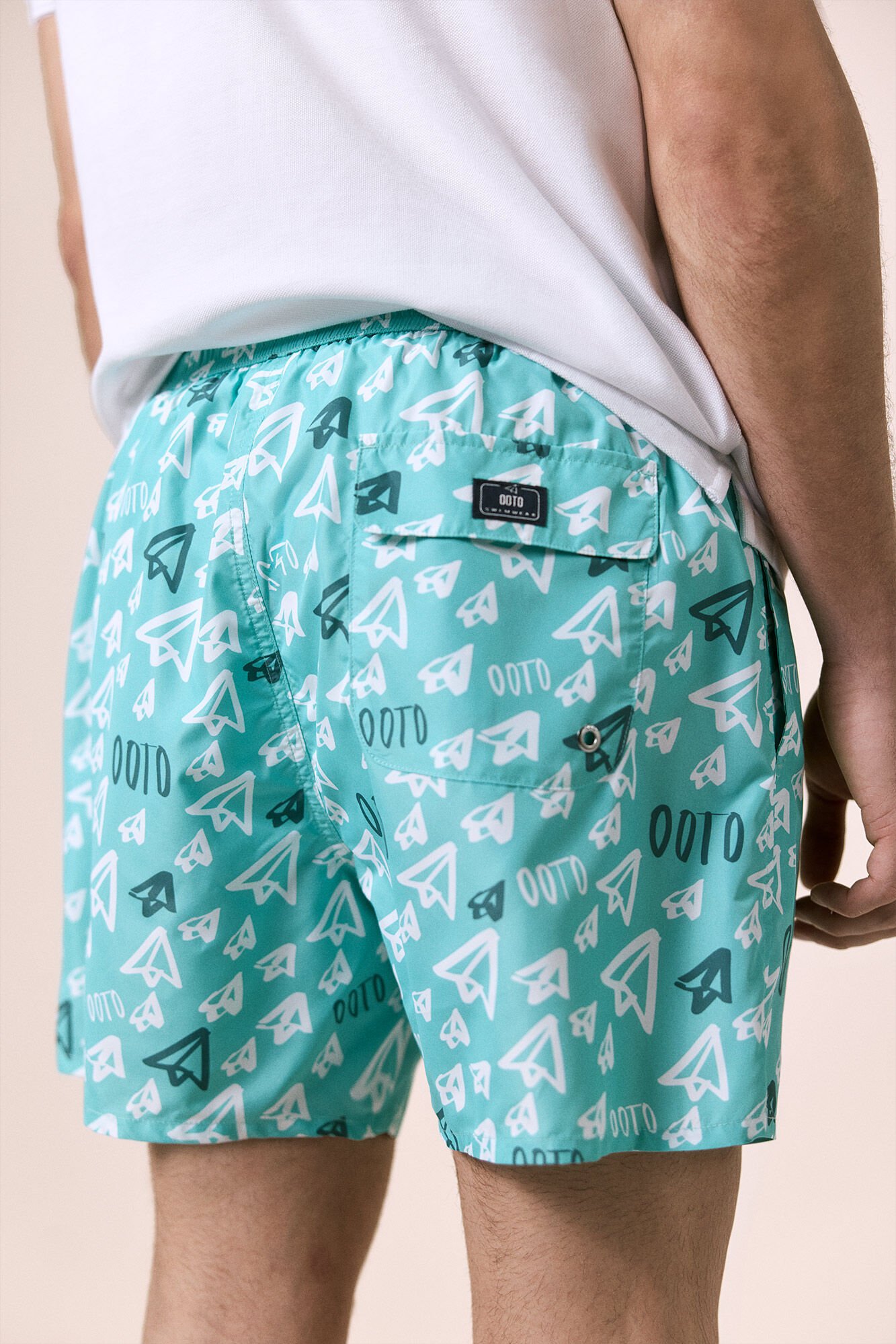 OOTO Fato de banho estampado logo OOTO Azul