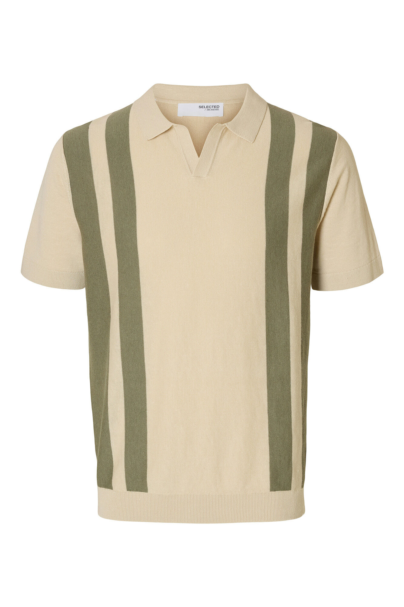 Selected Camisa polo de linho de manga manga curta Cinzento