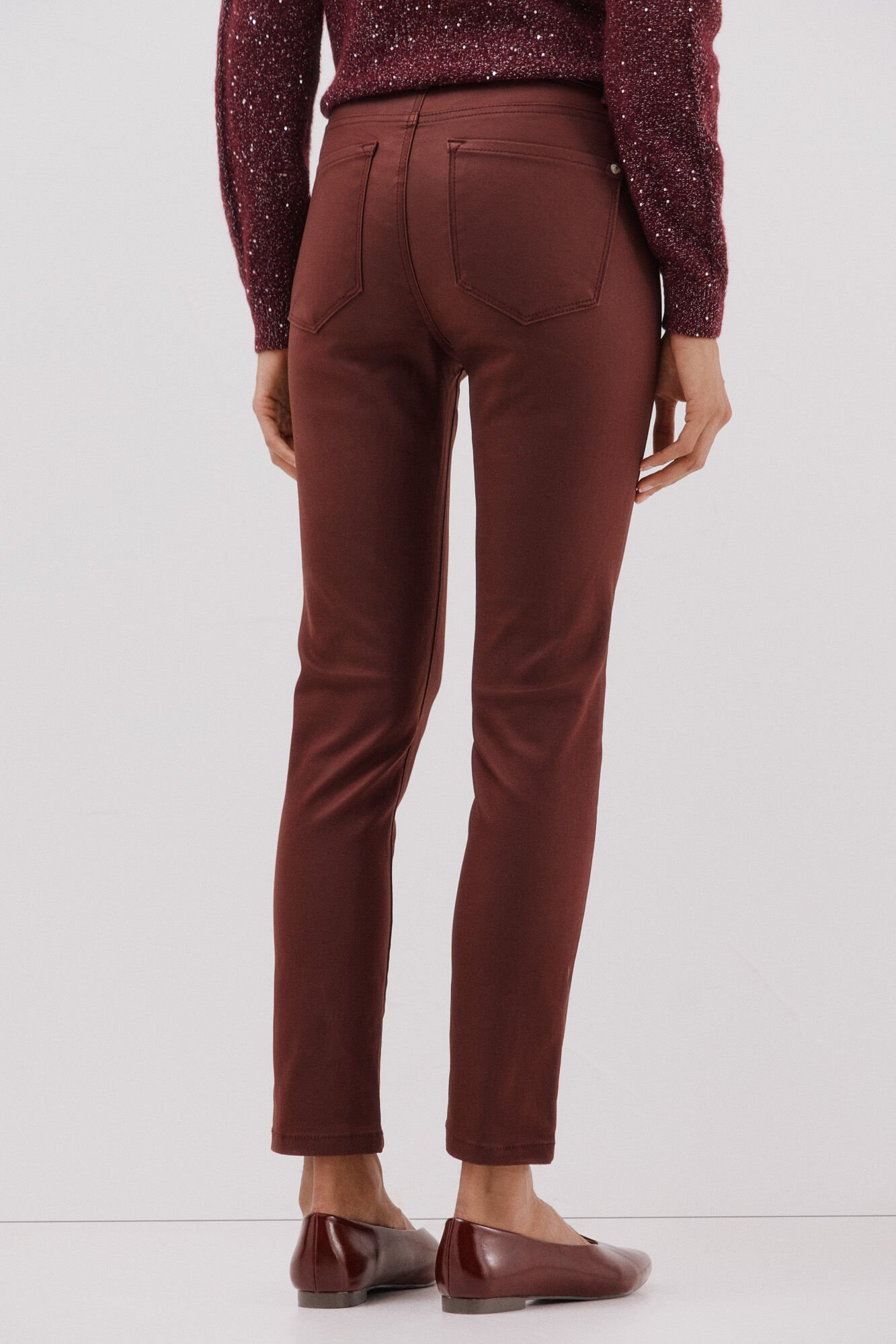 Cortefiel Sensational resin coated pants Maroon