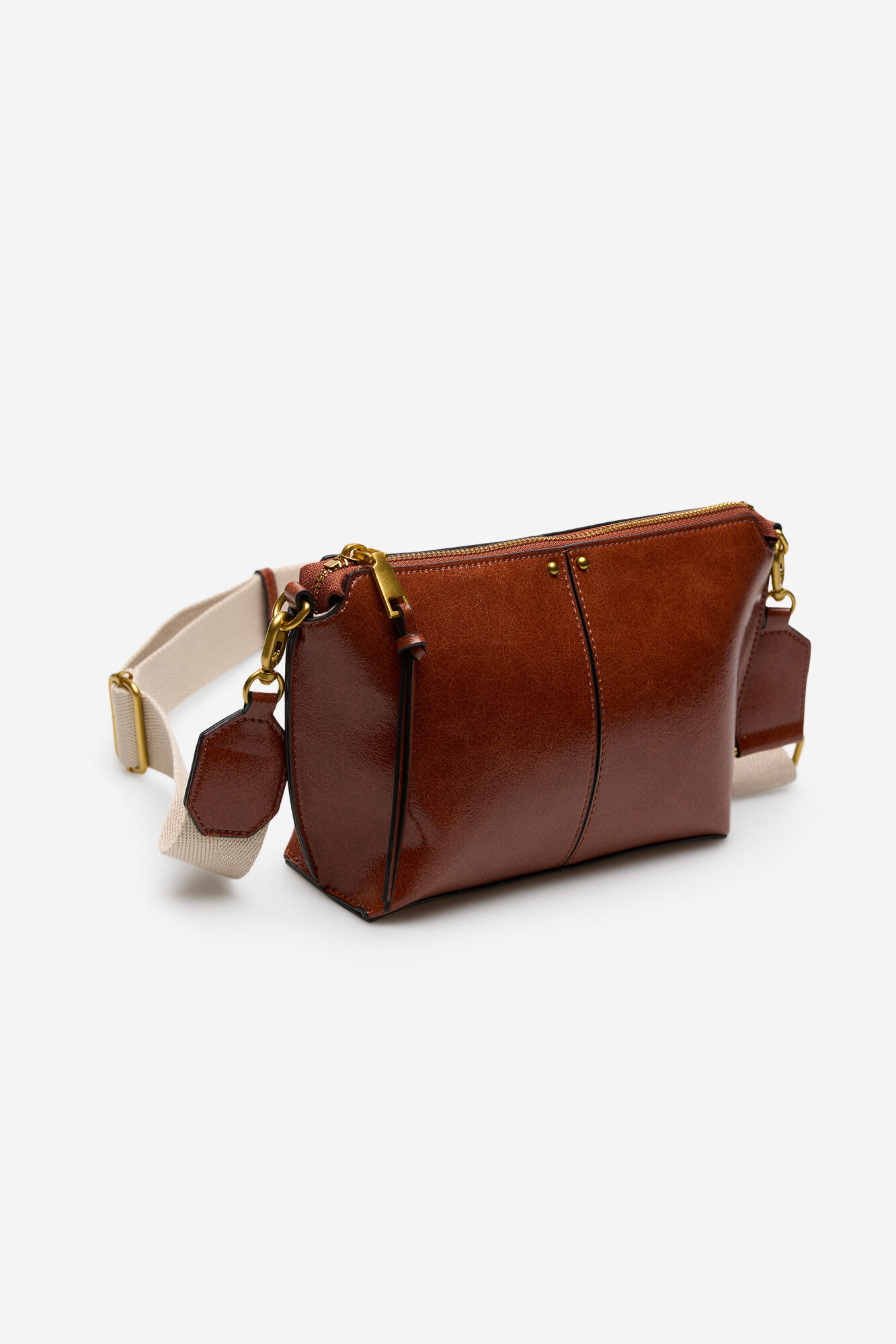 Cortefiel Double- handle shoulder bag Orange